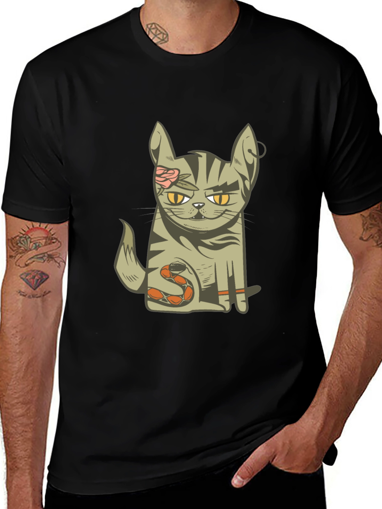 Zombie Cat Graphic T-Shirt - Unique Halloween Style