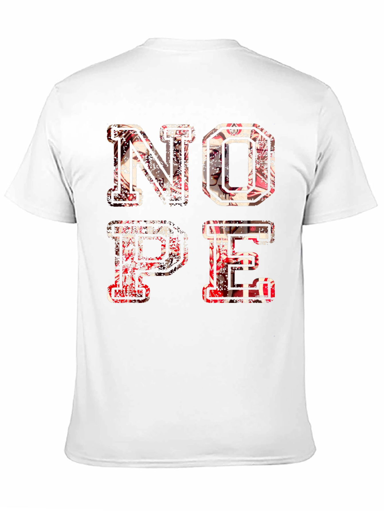 Distressed Nope Graphic Black T-Shirt
