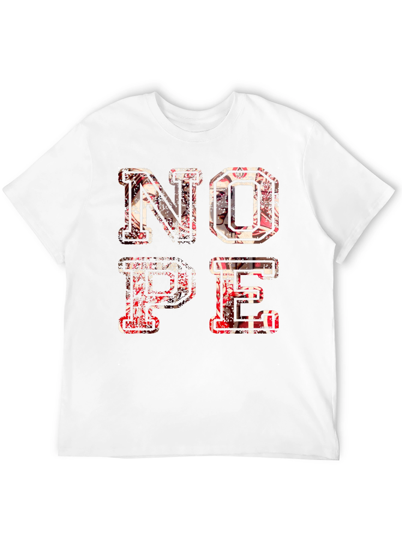 Distressed Nope Graphic Black T-Shirt