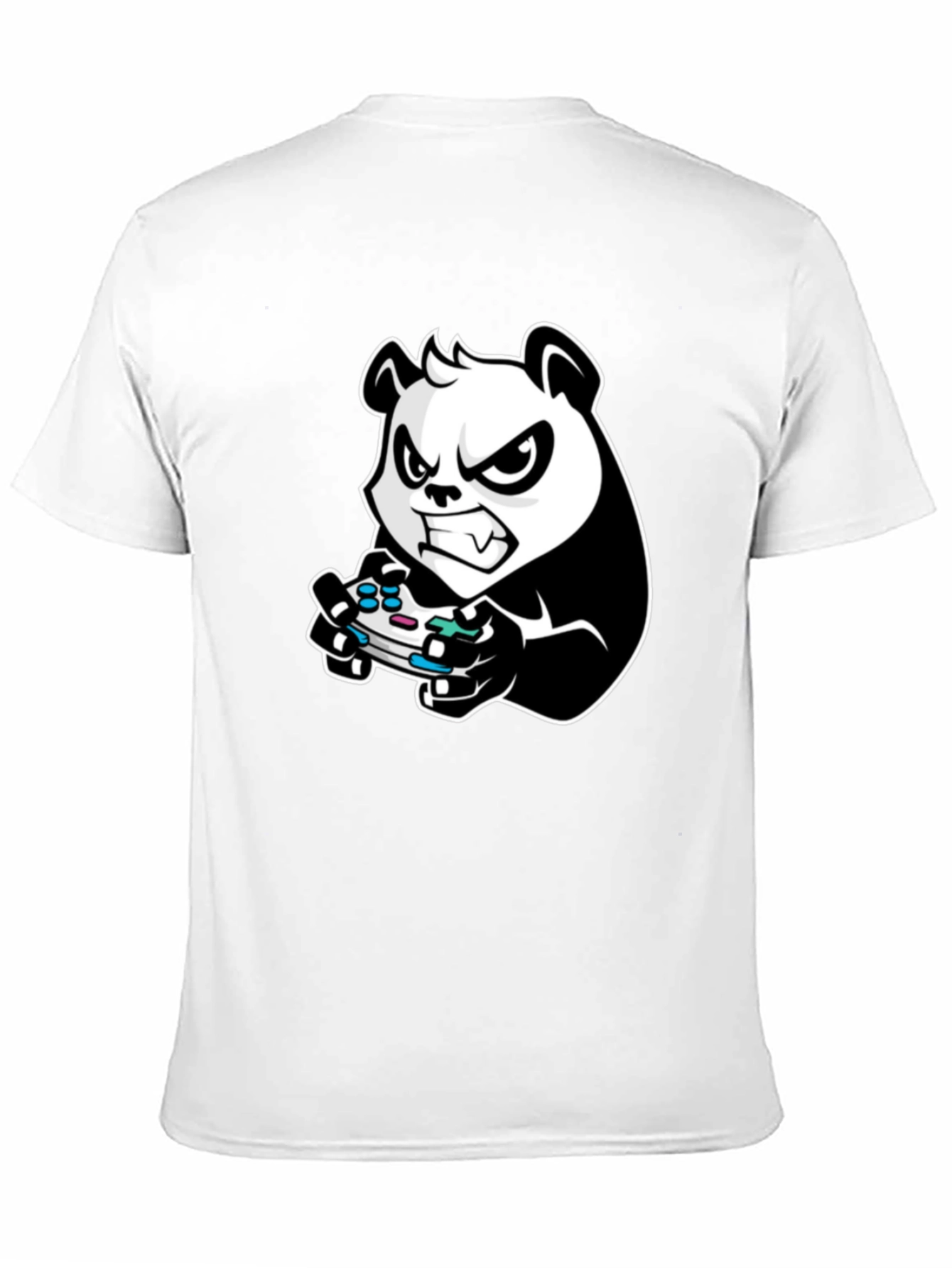 Gaming Panda Graphic Tee - Black Cotton T-Shirt