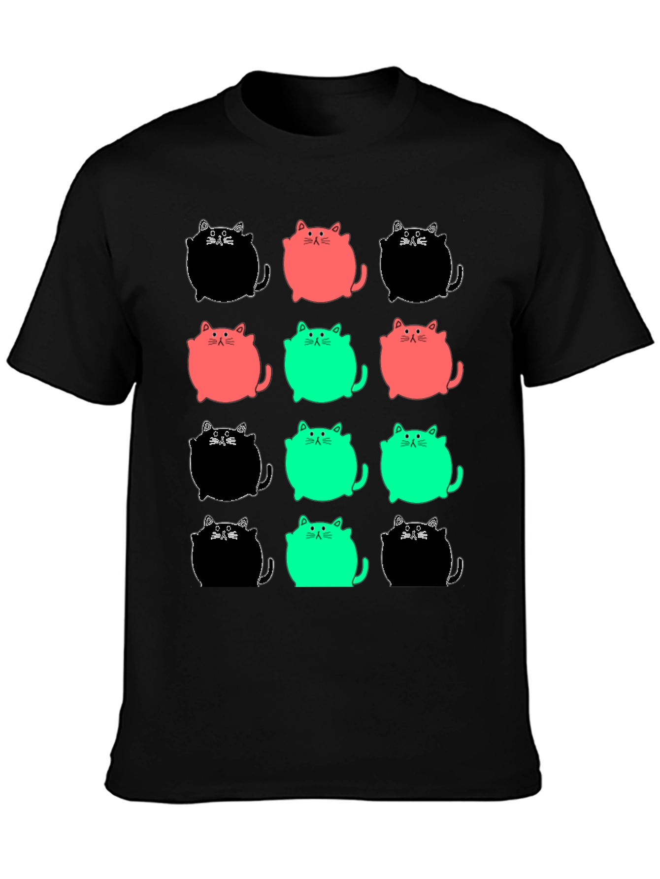 Funky Cat Pattern Tee