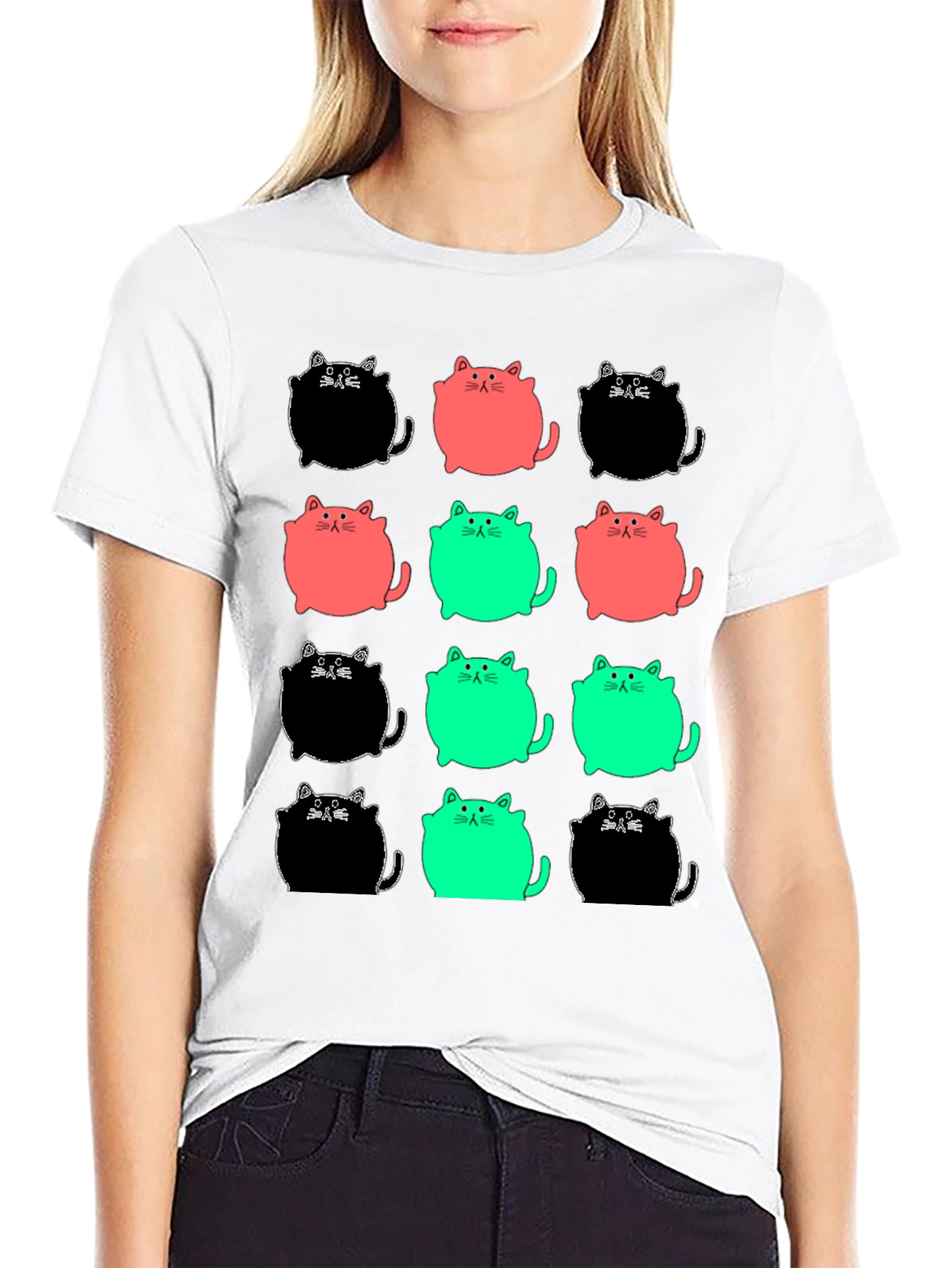 Funky Cat Pattern Tee