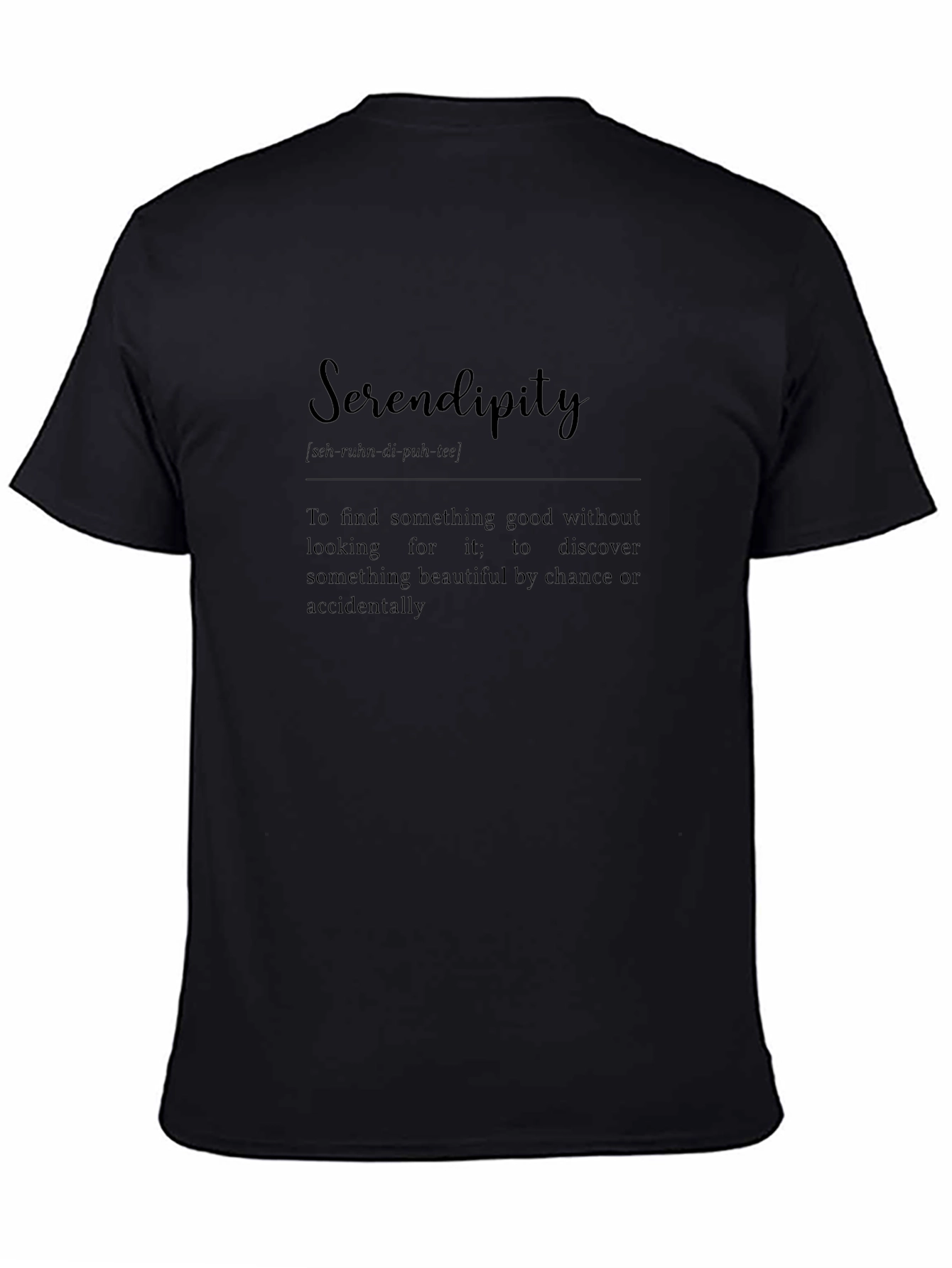 Serendipity Definition Black T-Shirt