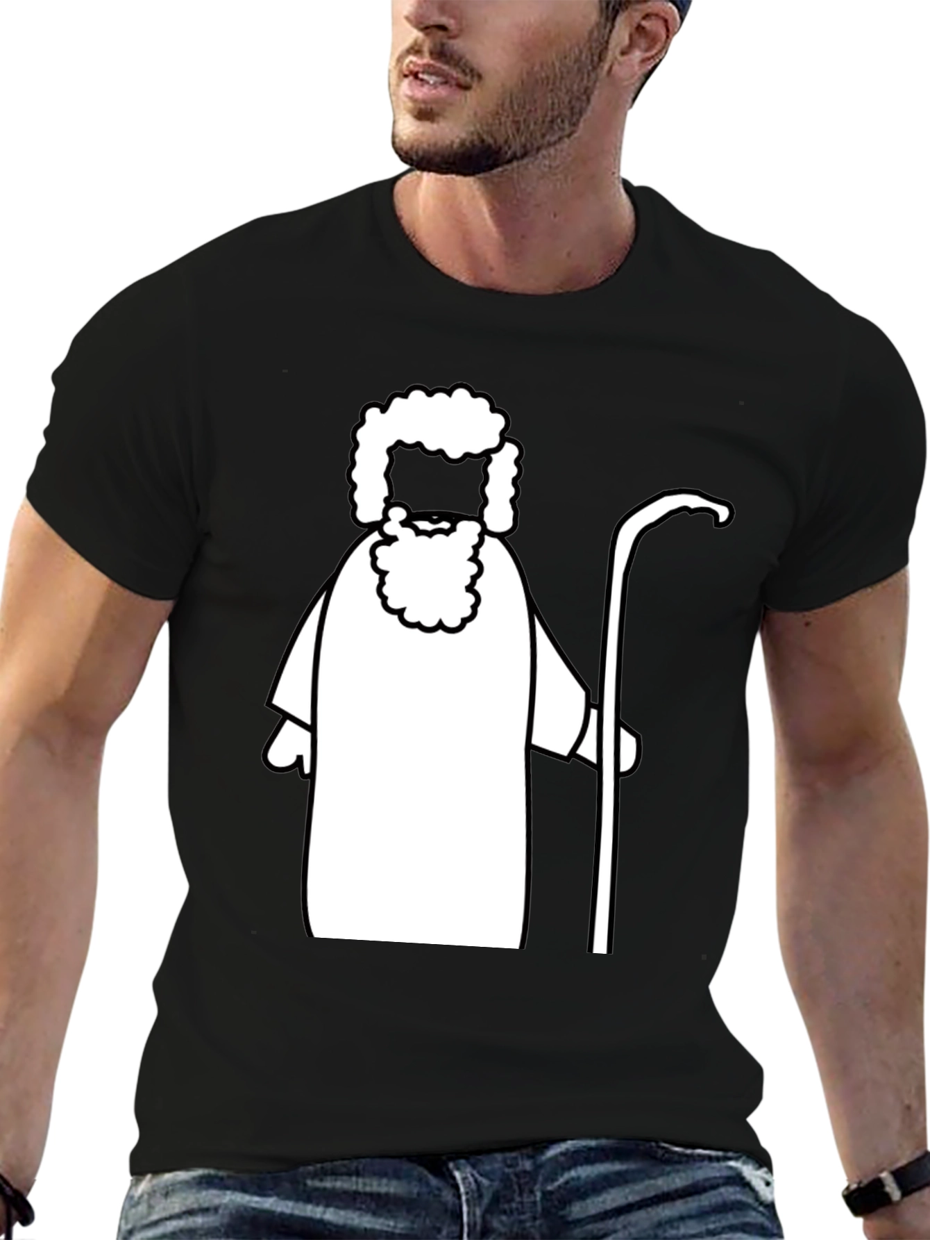 Moses Graphic Tee - Biblical Cartoon Shirt