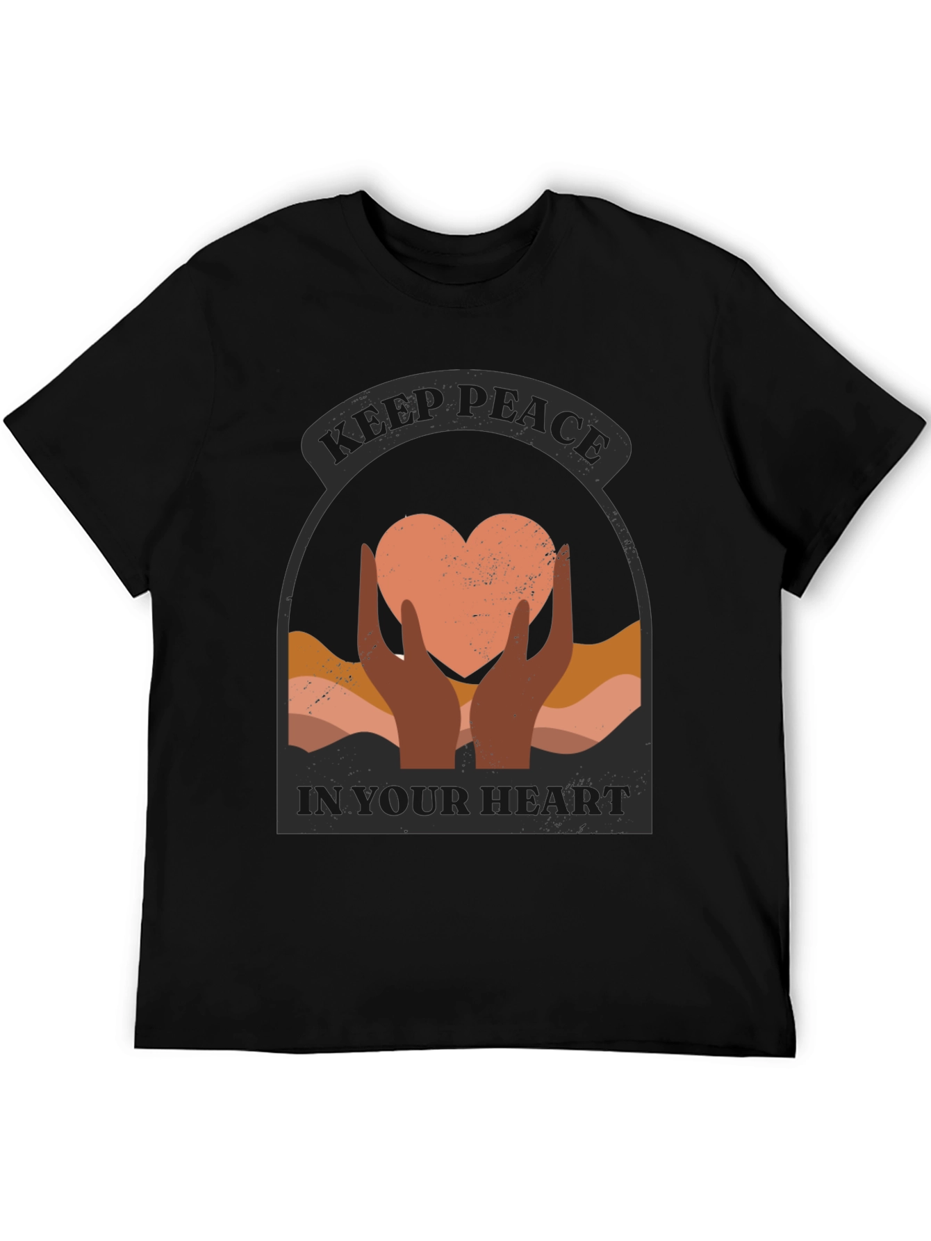 Keep Peace Heart Graphic T-Shirt