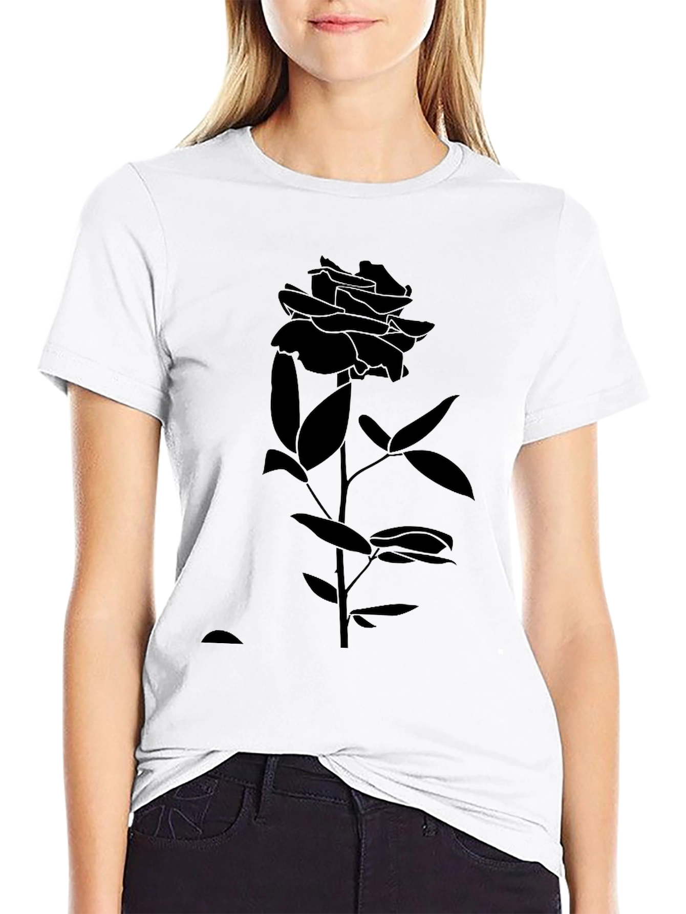Black Rose Graphic Tee - Stylish & Modern