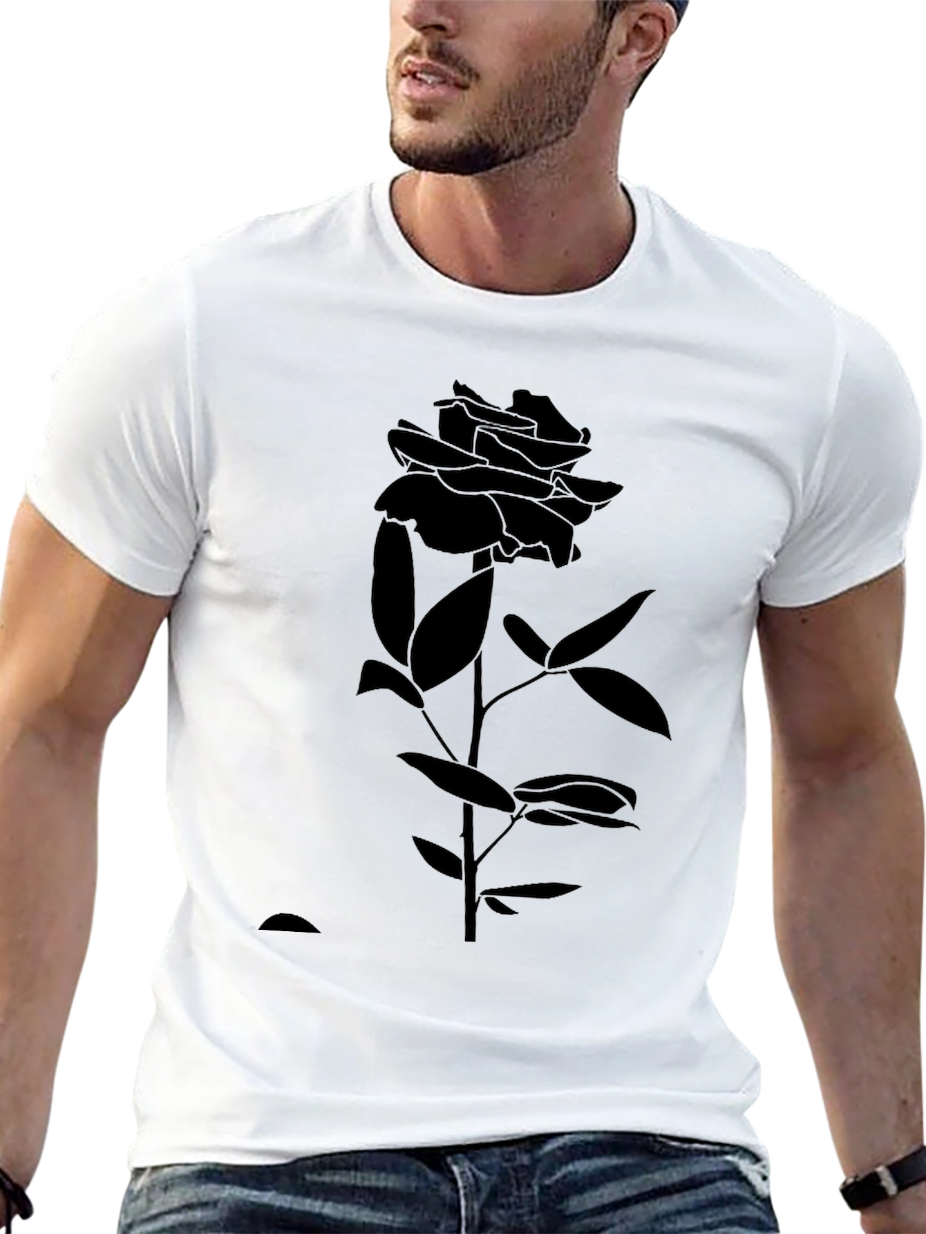 Black Rose Graphic Tee - Stylish & Modern