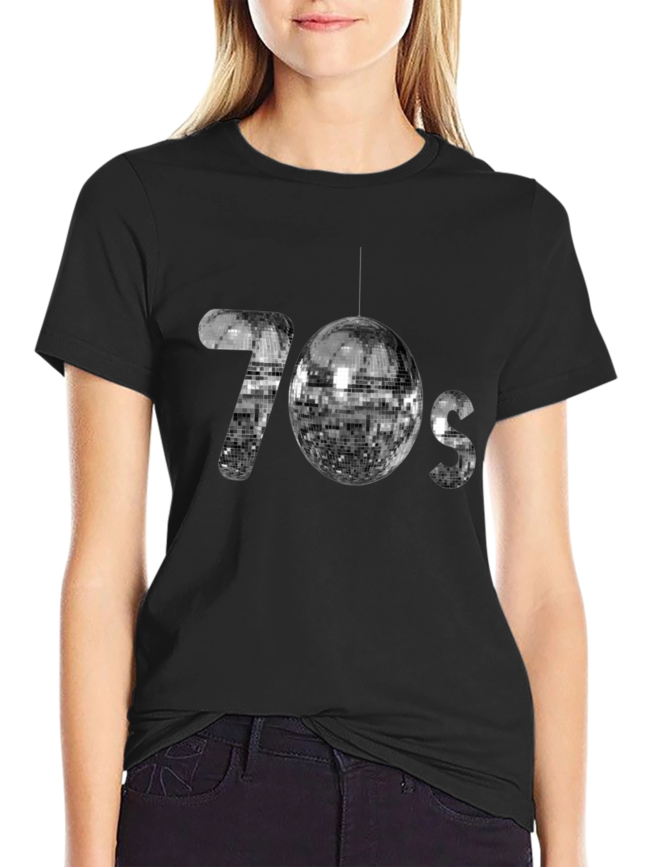 Retro 70s Disco Ball Graphic T-Shirt