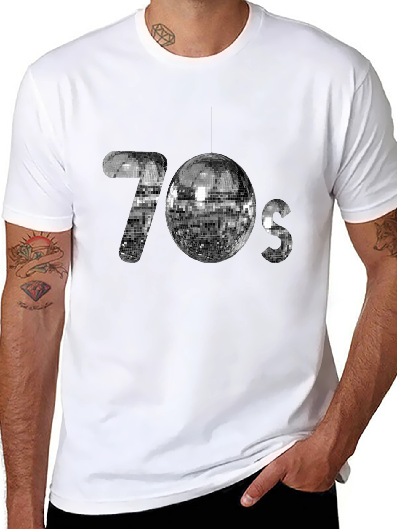 Retro 70s Disco Ball Graphic T-Shirt