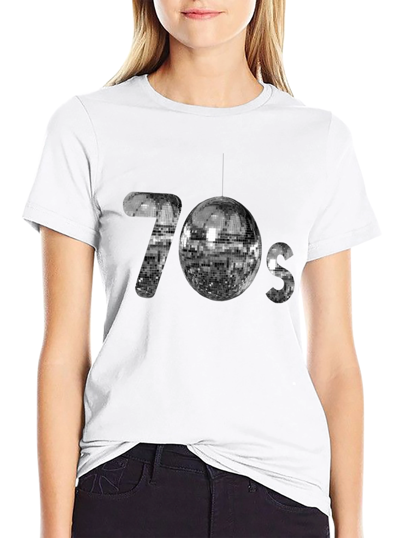 Retro 70s Disco Ball Graphic T-Shirt
