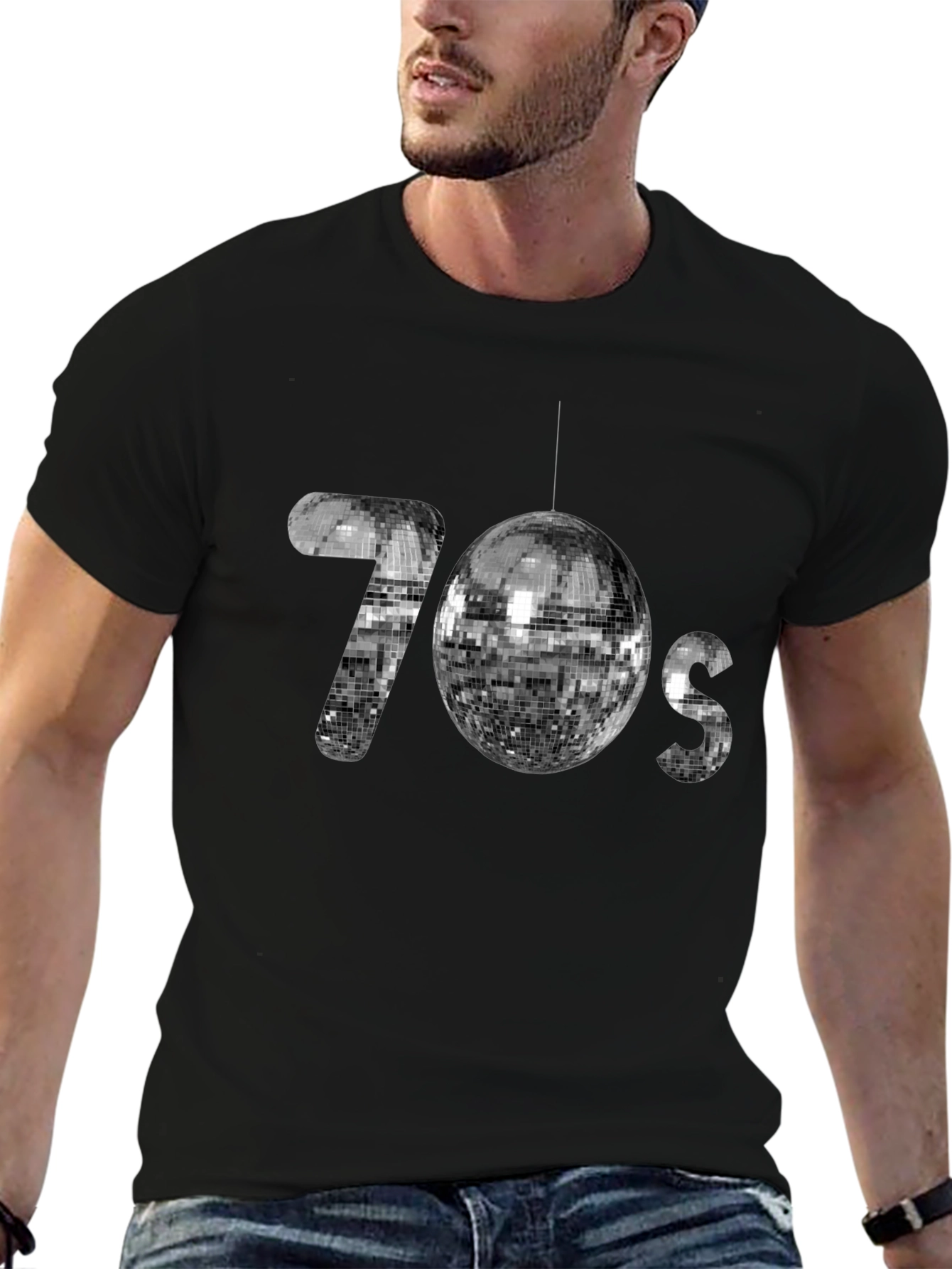 Retro 70s Disco Ball Graphic T-Shirt