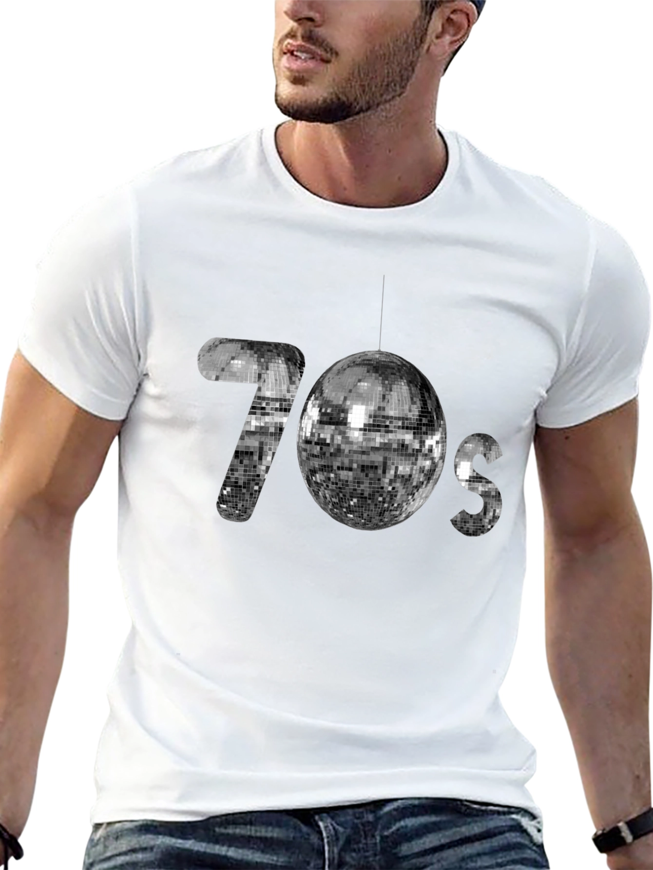 Retro 70s Disco Ball Graphic T-Shirt