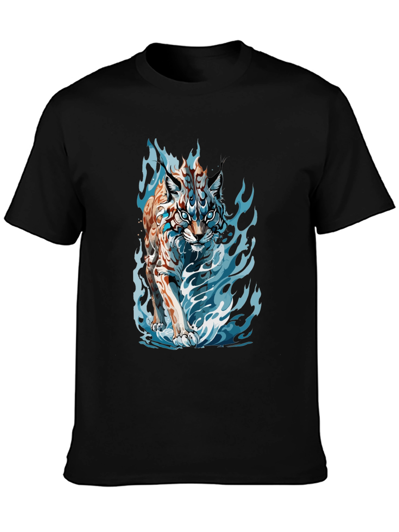 Tiger Fire Graphic Black Tee