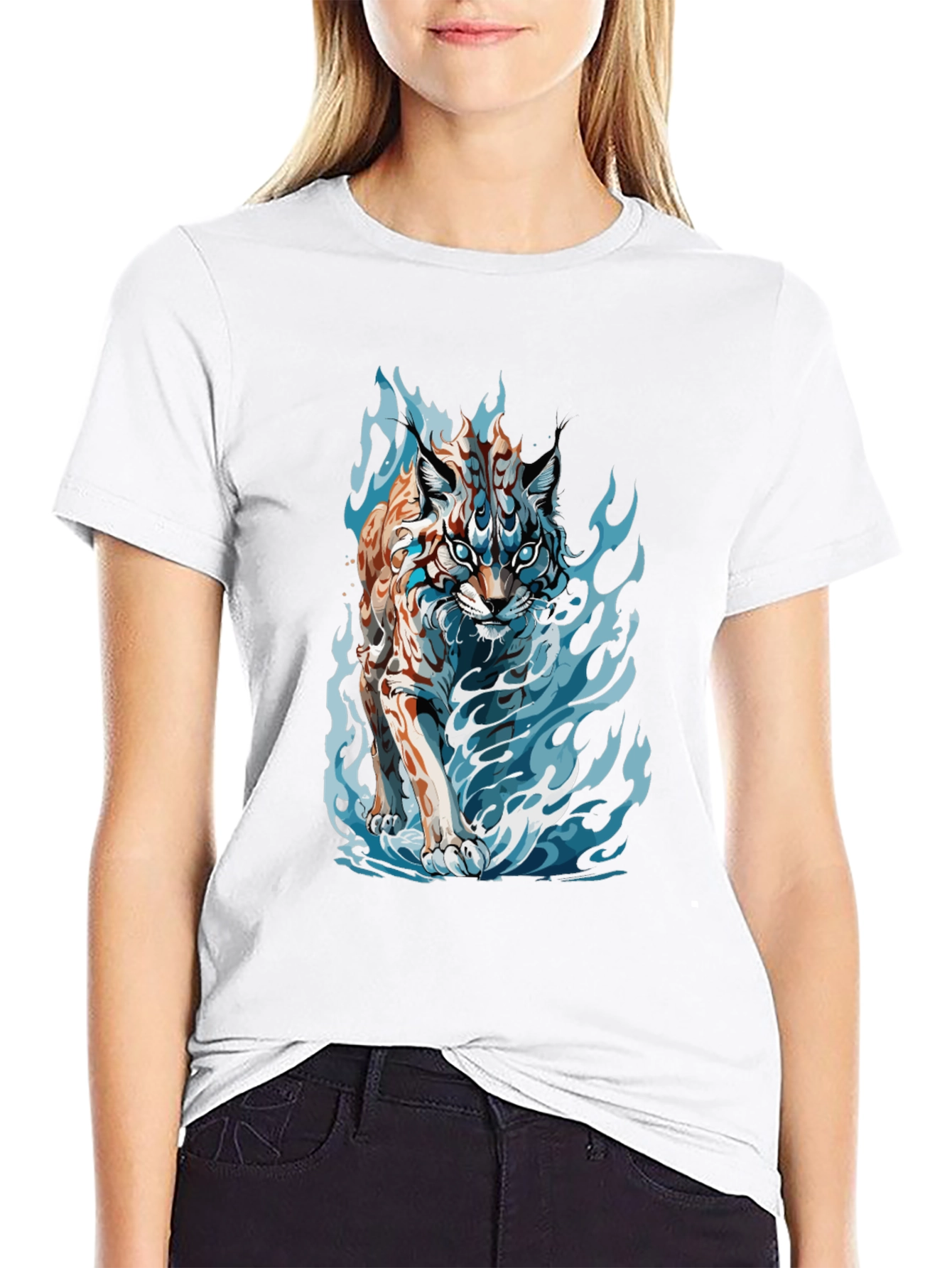 Tiger Fire Graphic Black Tee