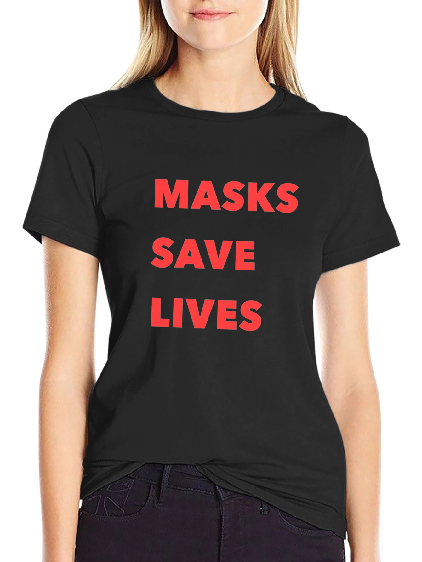 Masks Save Lives Black T-Shirt