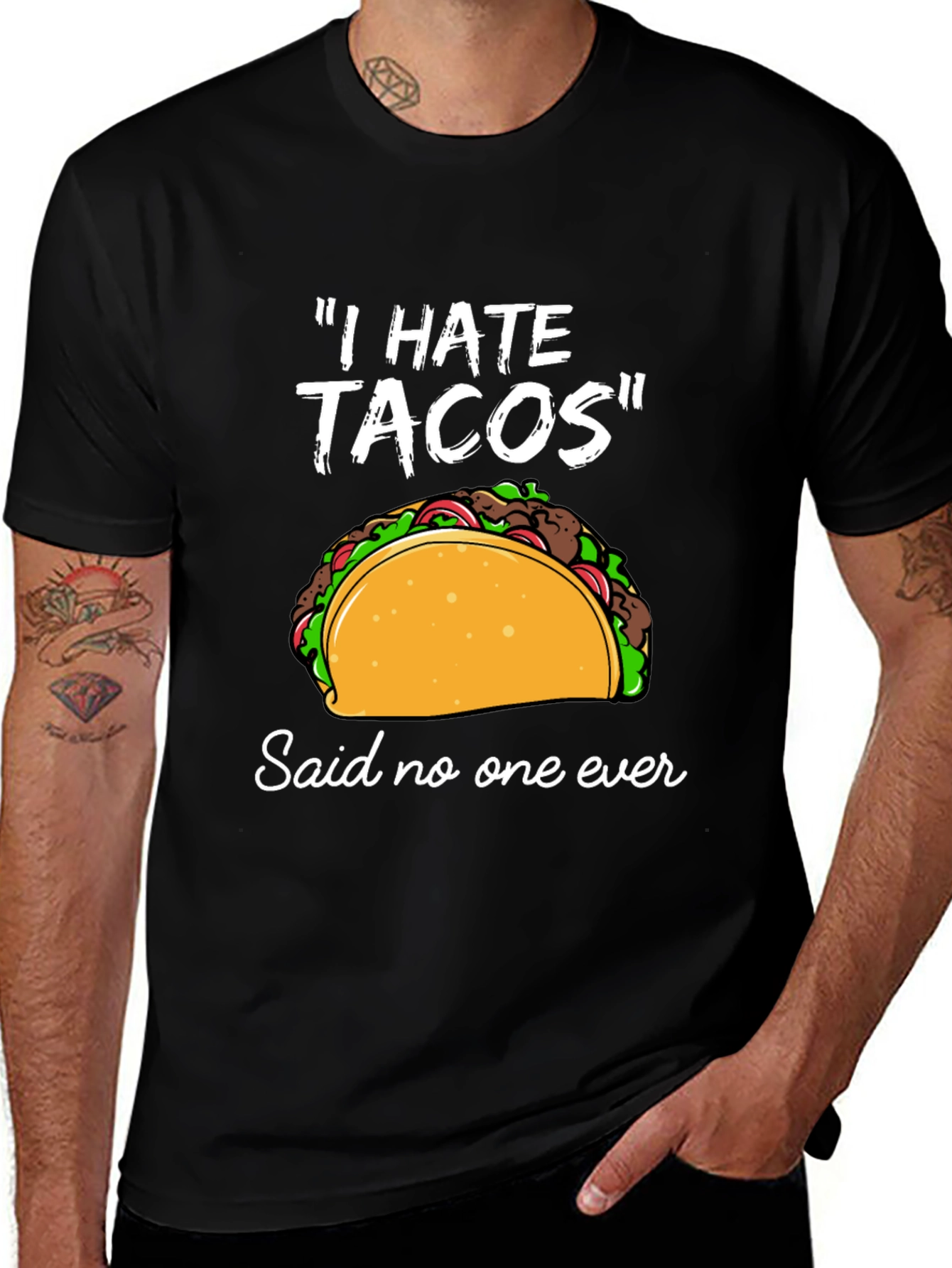 I Hate Tacos T-Shirt - Funny Taco Lover Tee