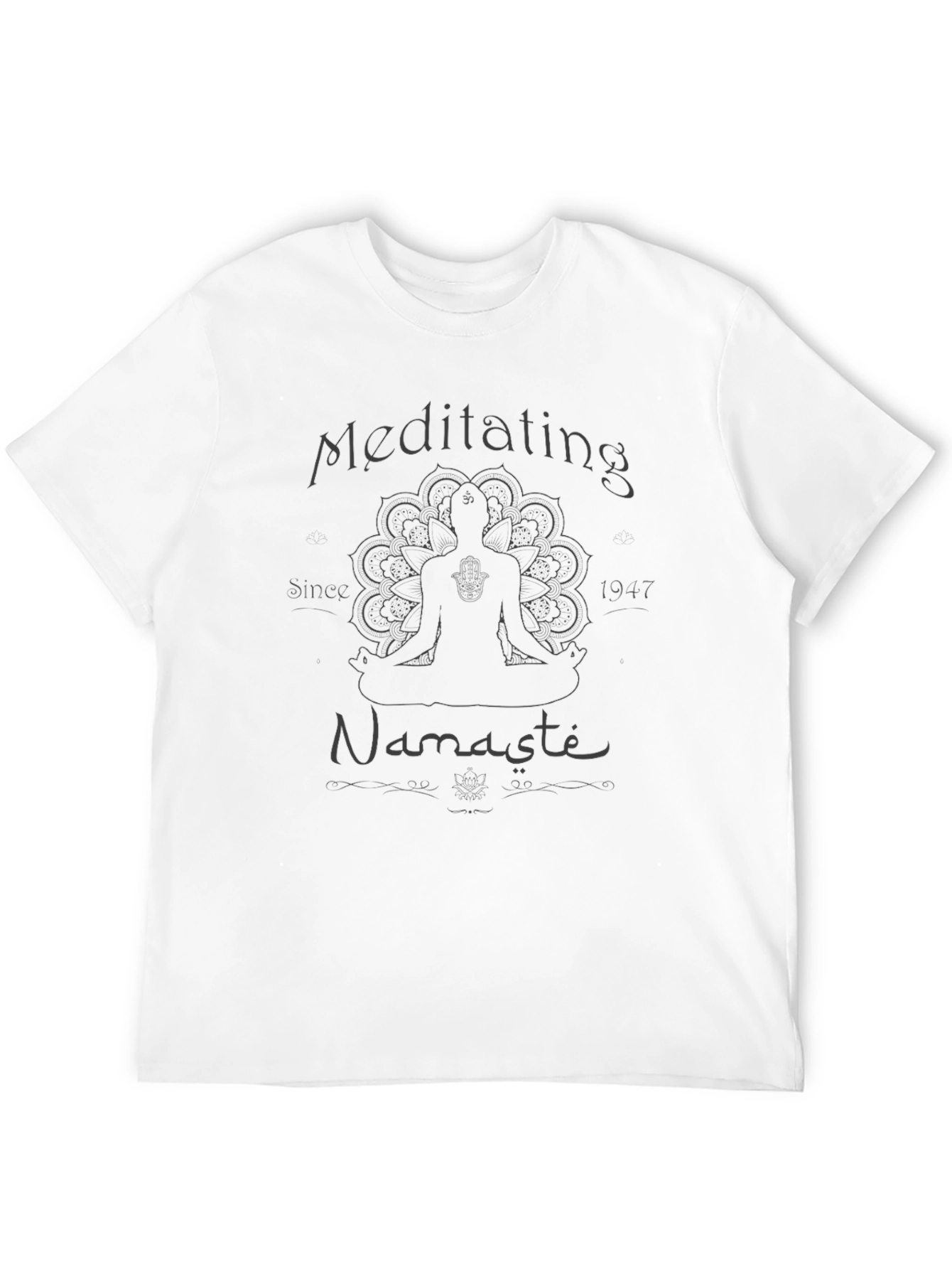Meditating Namaste Black Graphic Tee