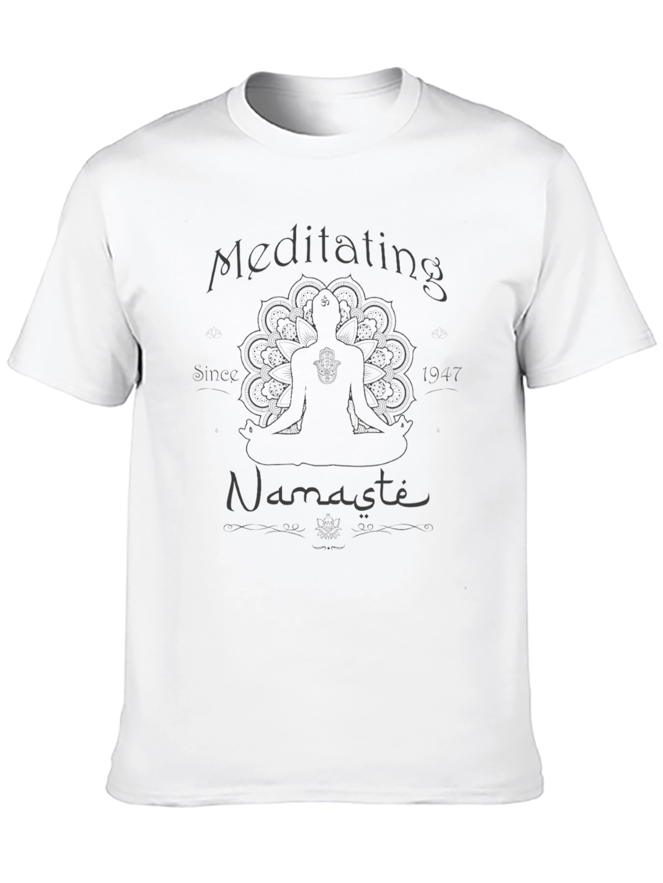 Meditating Namaste Black Graphic Tee