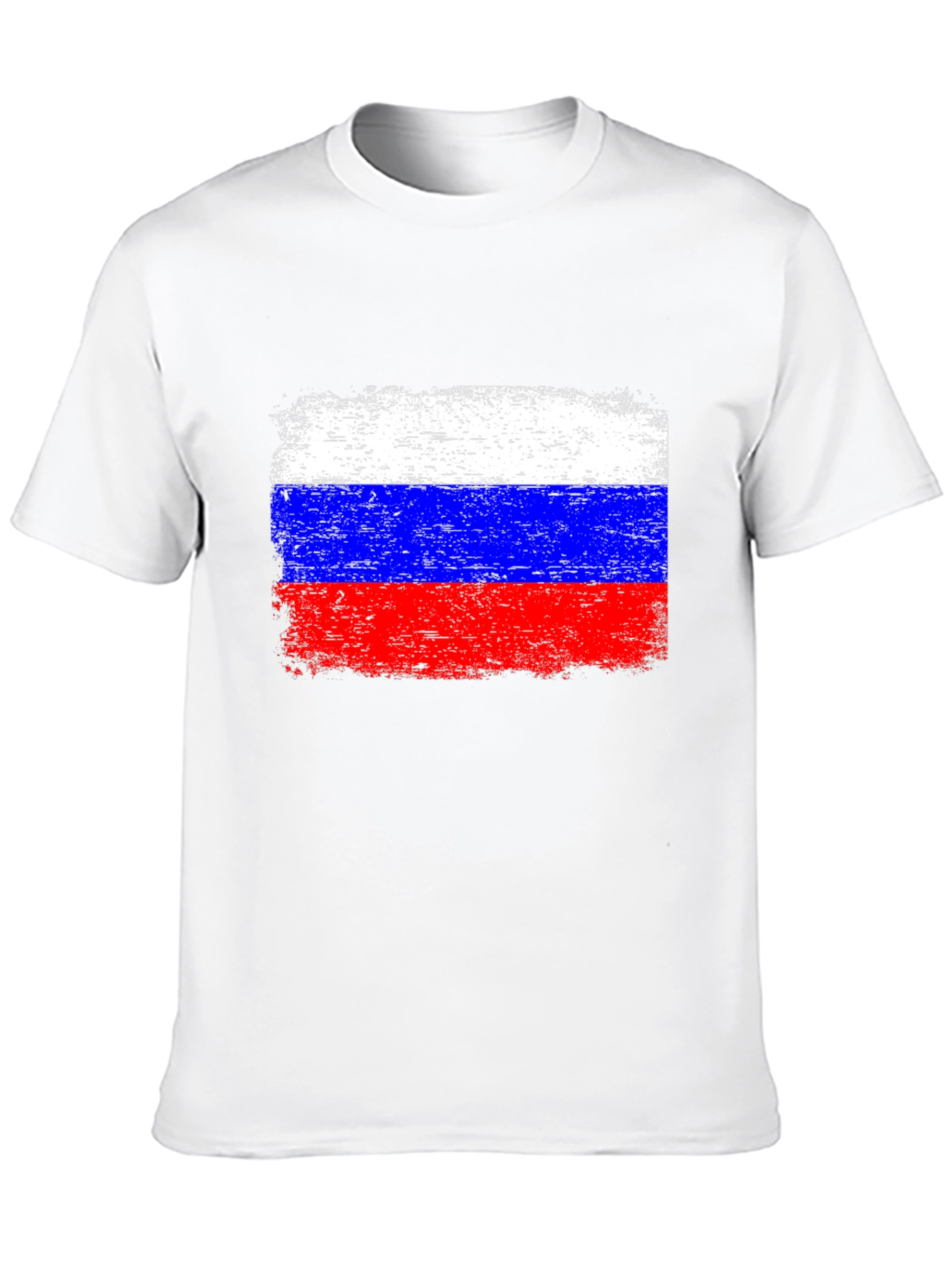 Russian Flag T-Shirt Grunge Style Black
