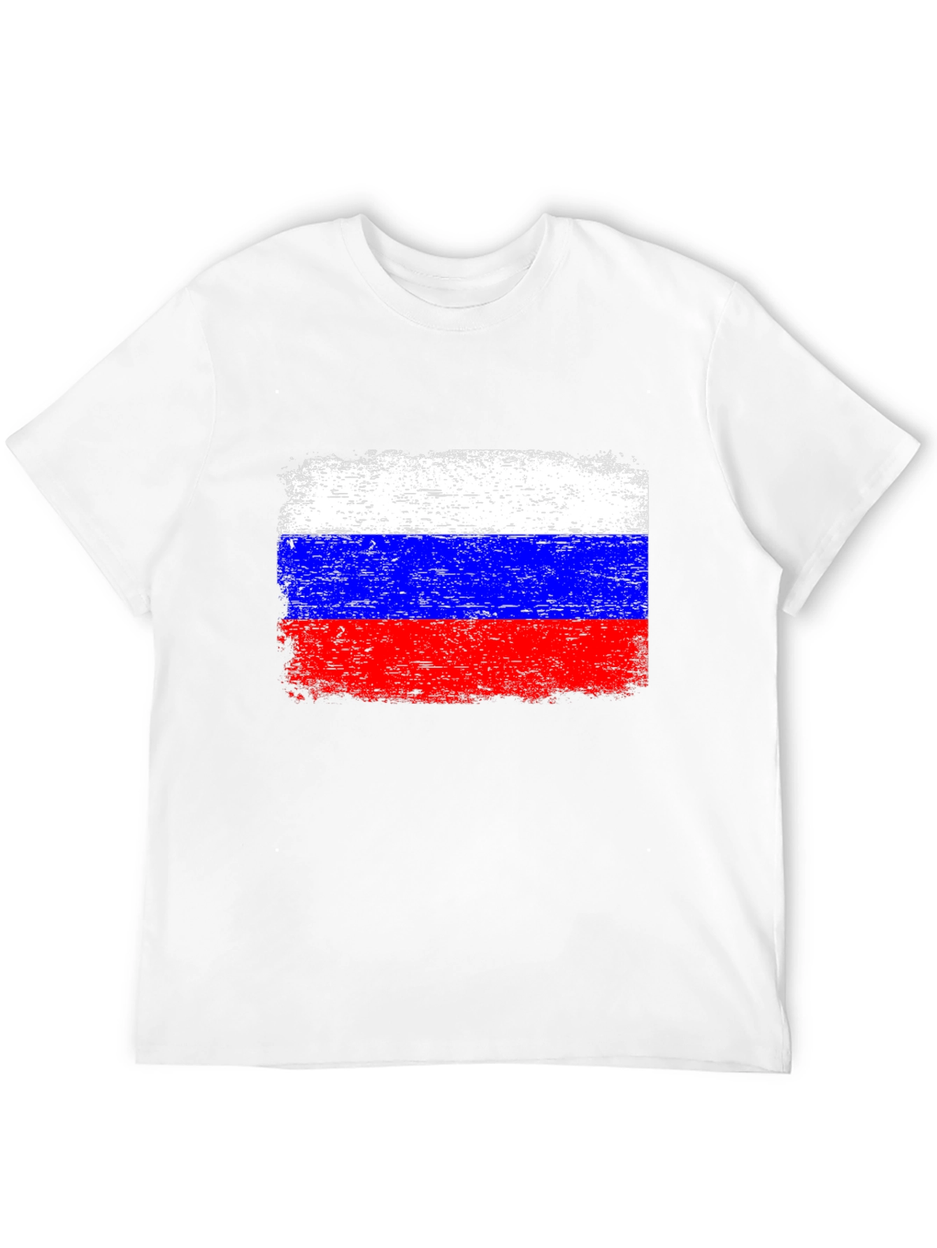 Russian Flag T-Shirt Grunge Style Black