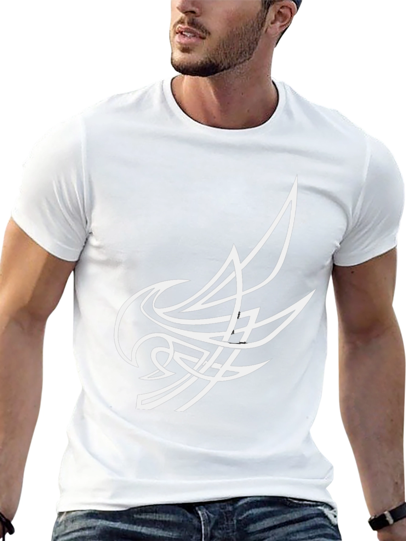Abstract Tribal Design Black T-Shirt