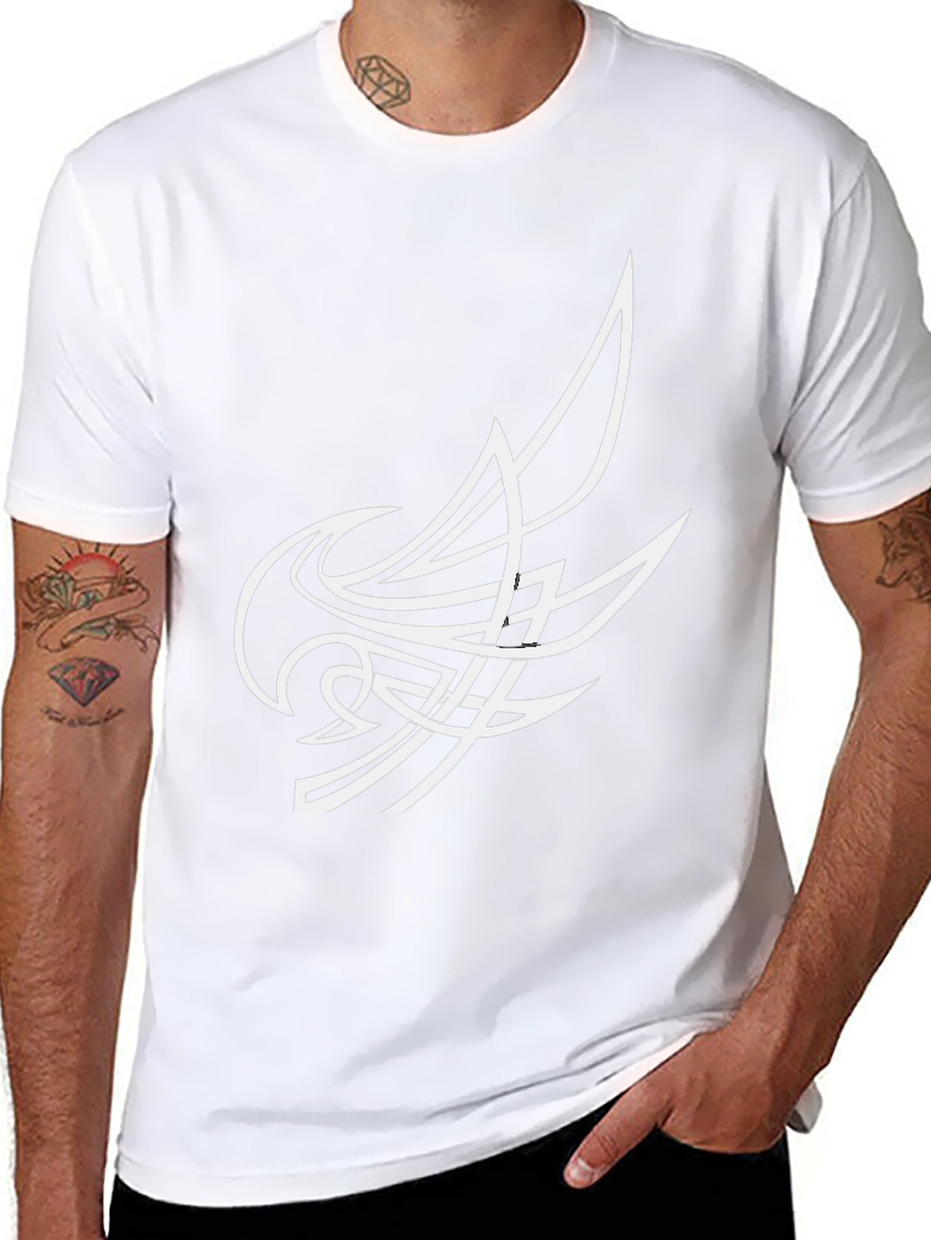 Abstract Tribal Design Black T-Shirt