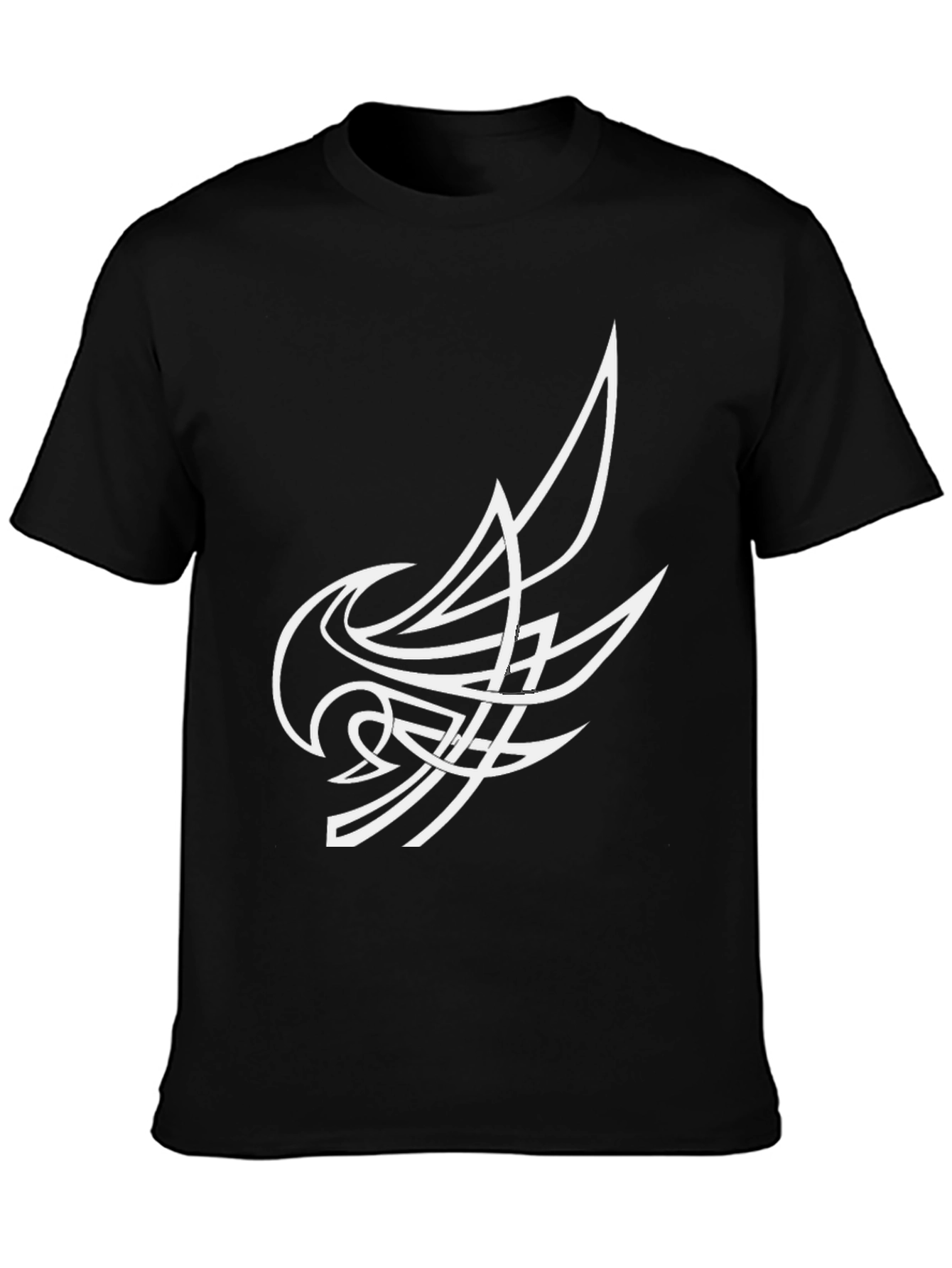 Abstract Tribal Design Black T-Shirt