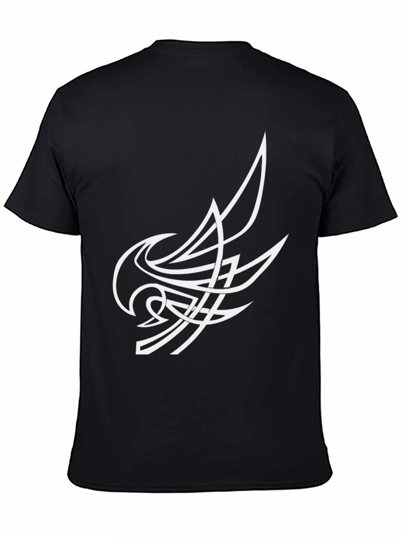 Abstract Tribal Design Black T-Shirt
