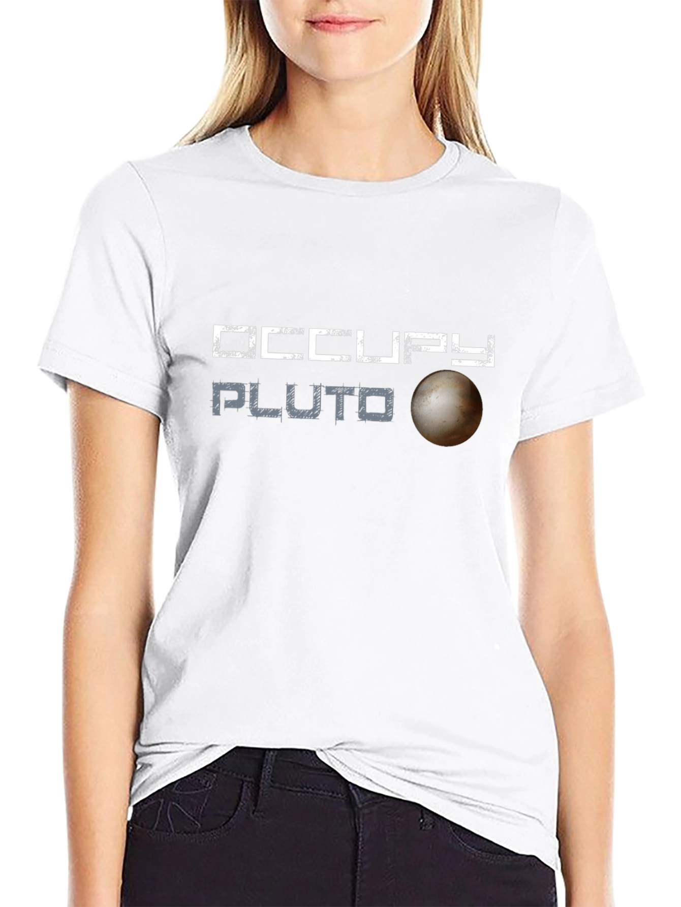Occupy Pluto Graphic Tee - Space Exploration T-Shirt