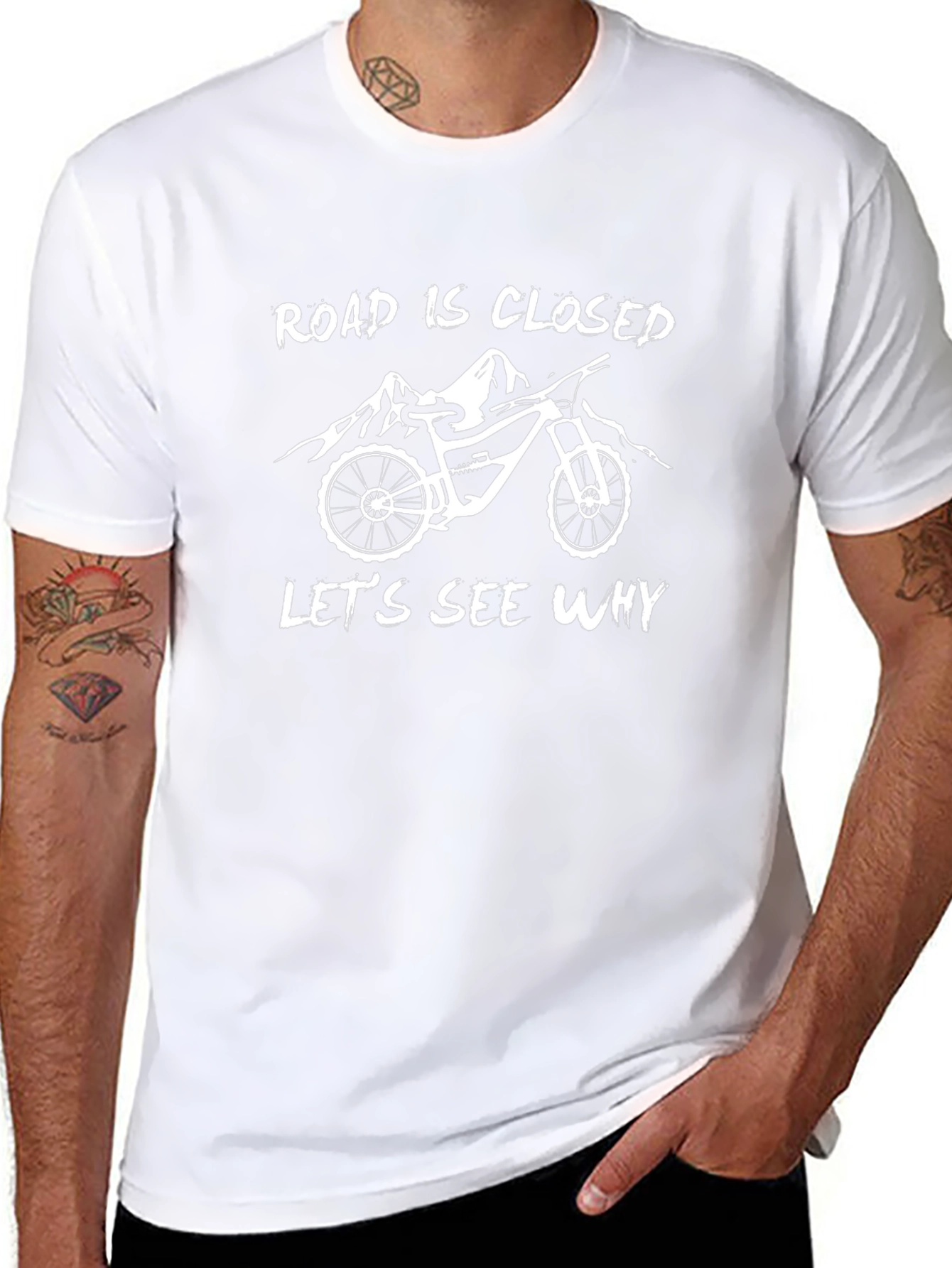 Road Closed Lets See Why Mountain Bike Graphic T-Shirt