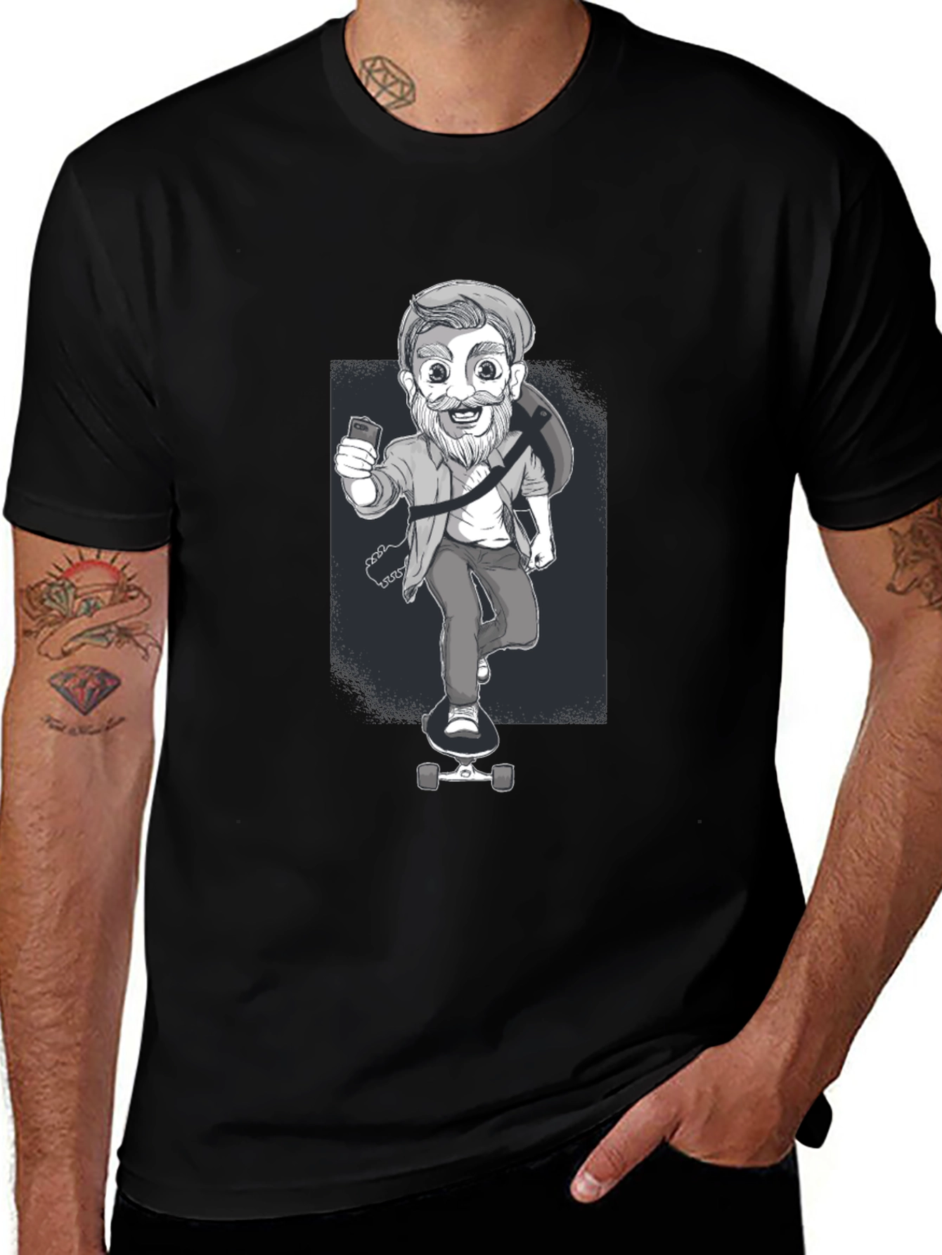 Skateboarding Dude Graphic Tee - Cool Casual Style