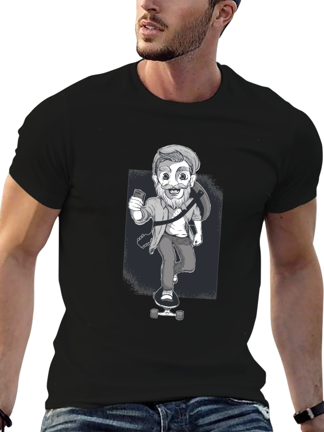 Skateboarding Dude Graphic Tee - Cool Casual Style
