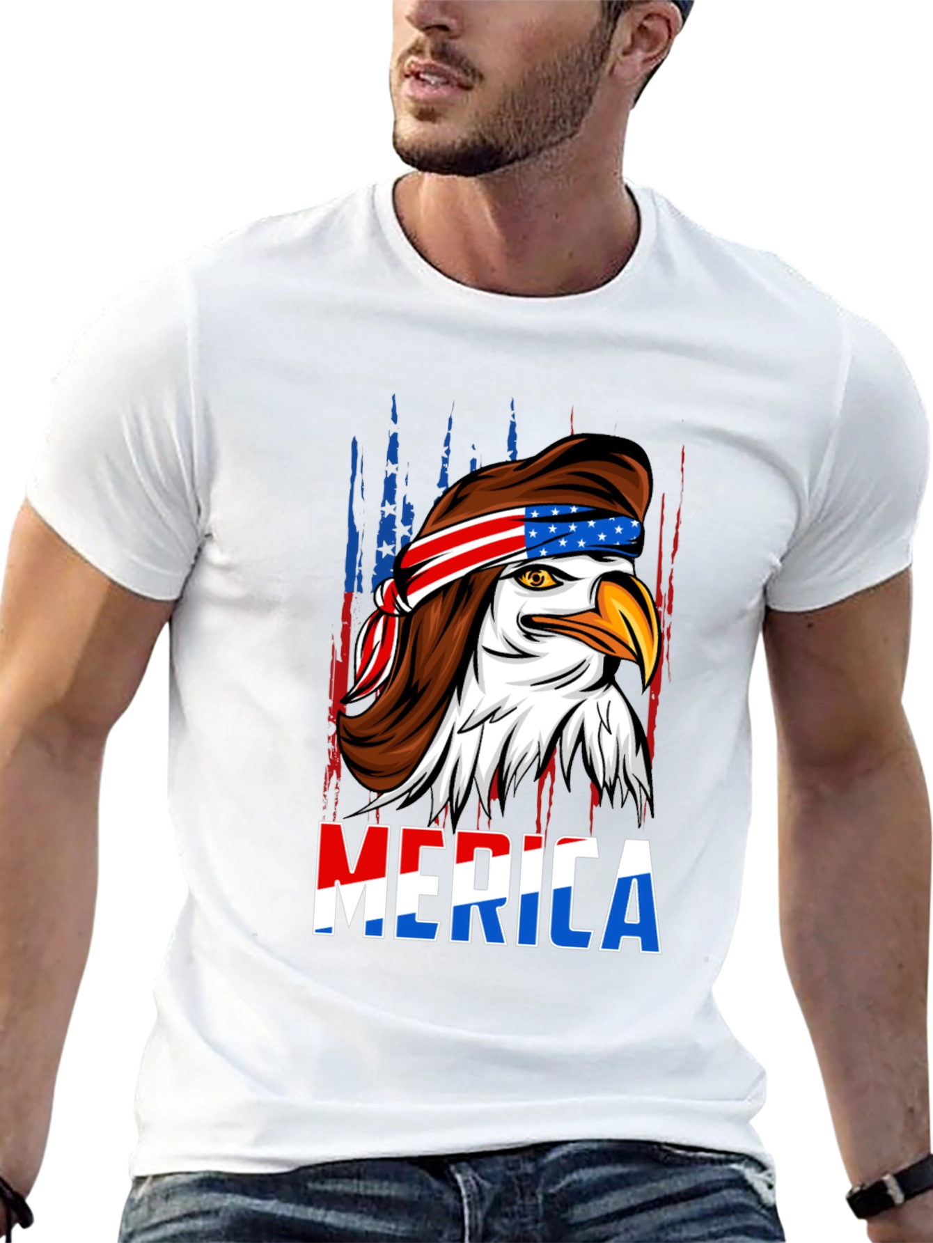 American Eagle Mullet T-Shirt - Patriotic USA Design