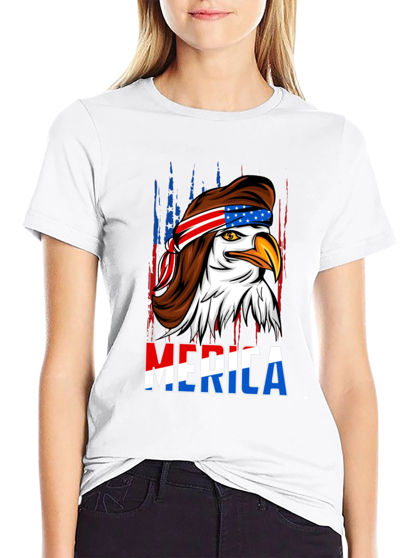 American Eagle Mullet T-Shirt - Patriotic USA Design