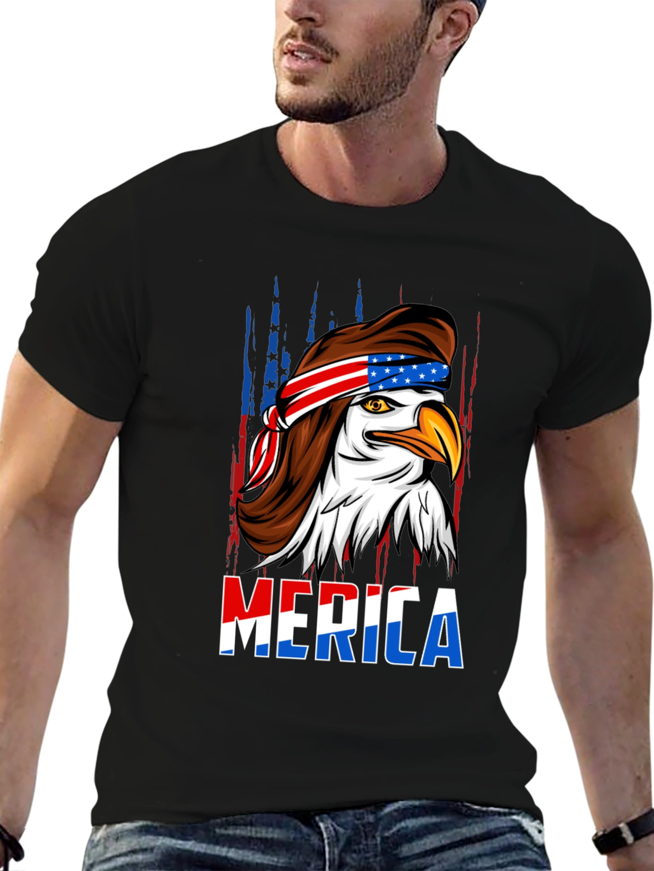 American Eagle Mullet T-Shirt - Patriotic USA Design