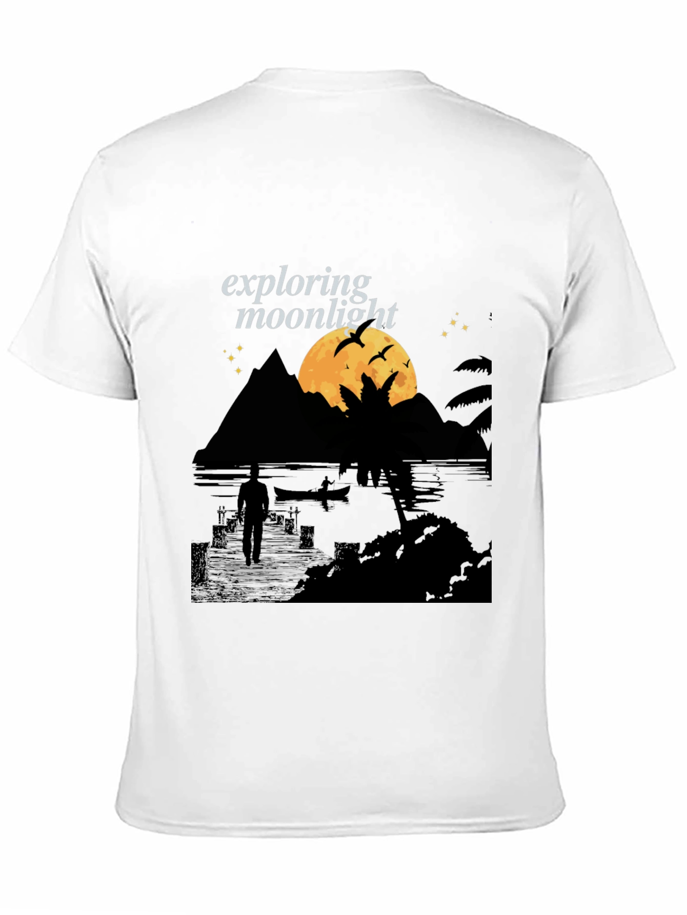 Exploring Moonlight Black Graphic Tee