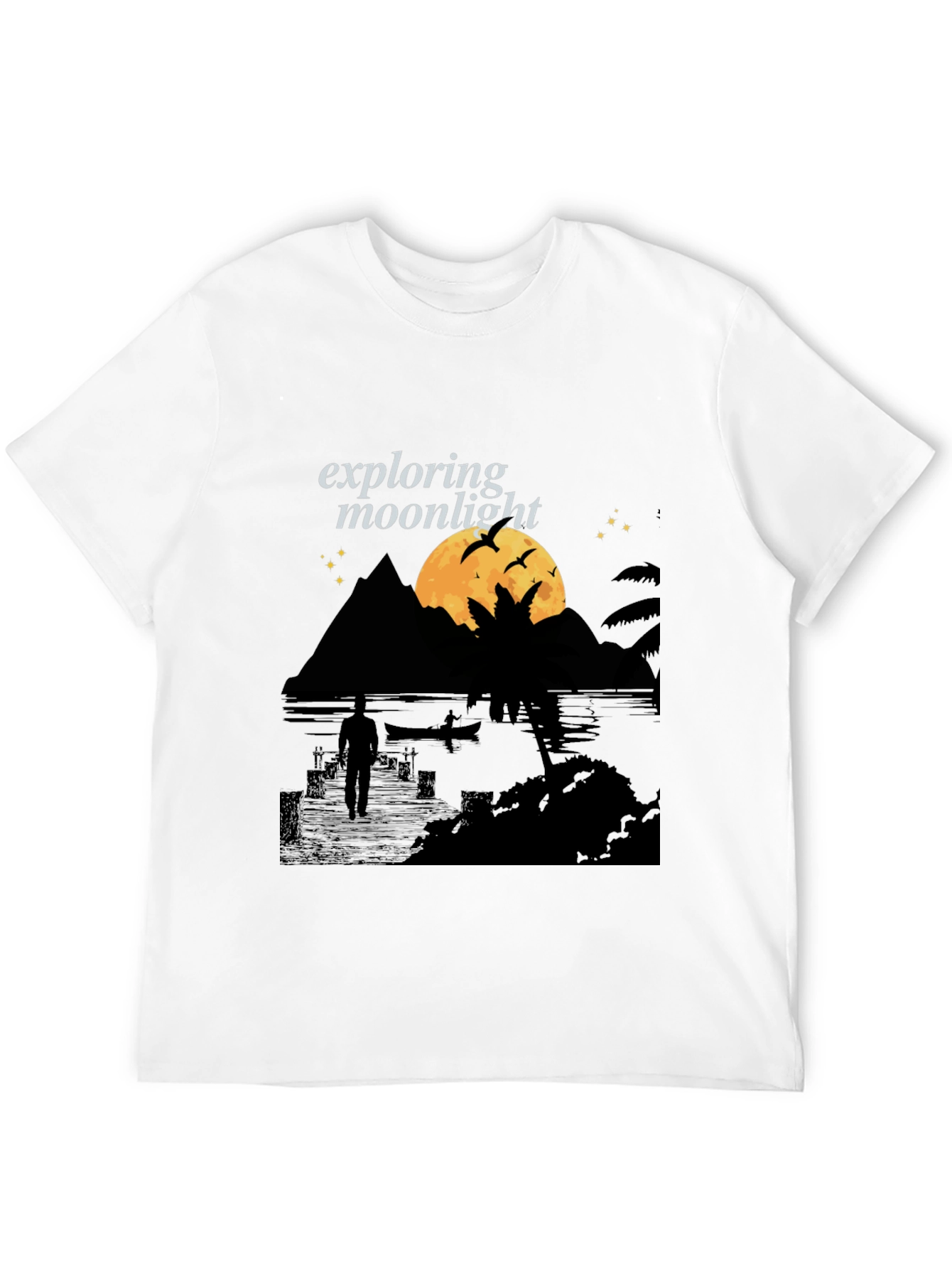 Exploring Moonlight Black Graphic Tee