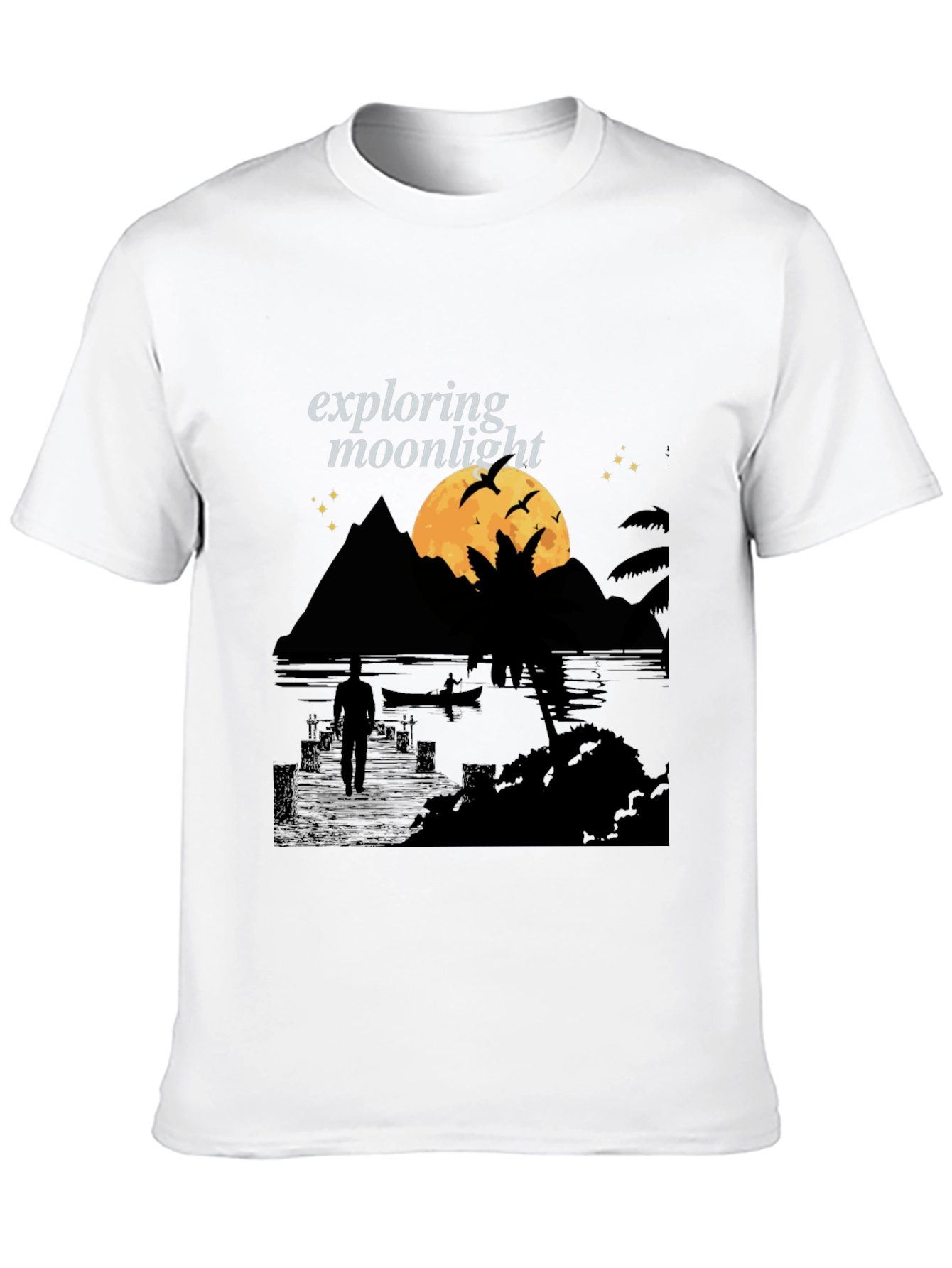 Exploring Moonlight Black Graphic Tee