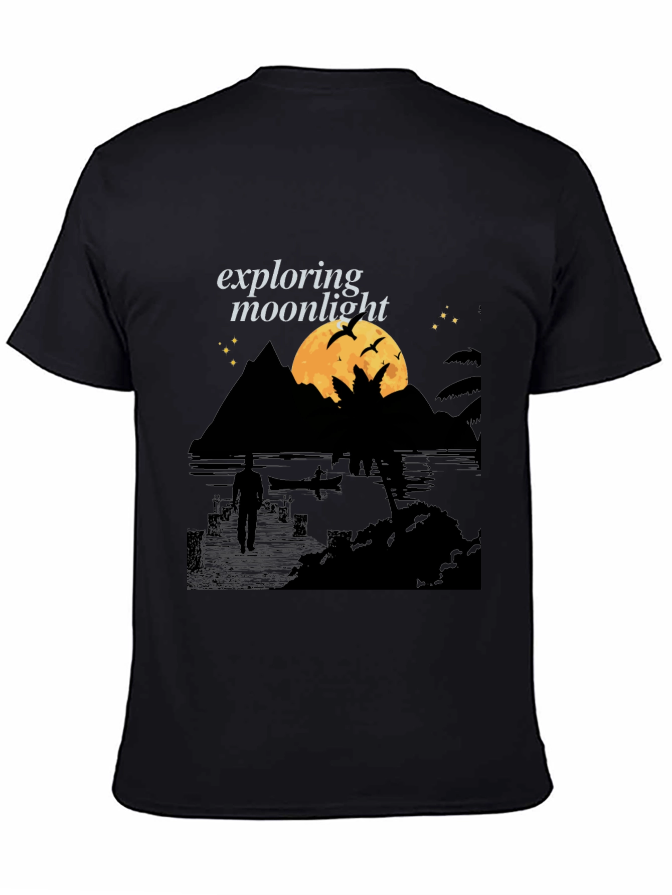 Exploring Moonlight Black Graphic Tee