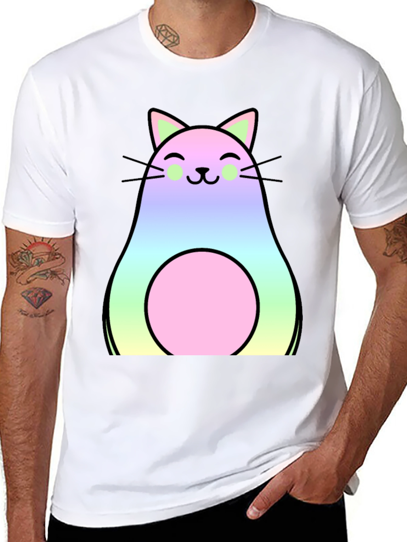 Avocado Cat T-Shirt - Kawaii Cute