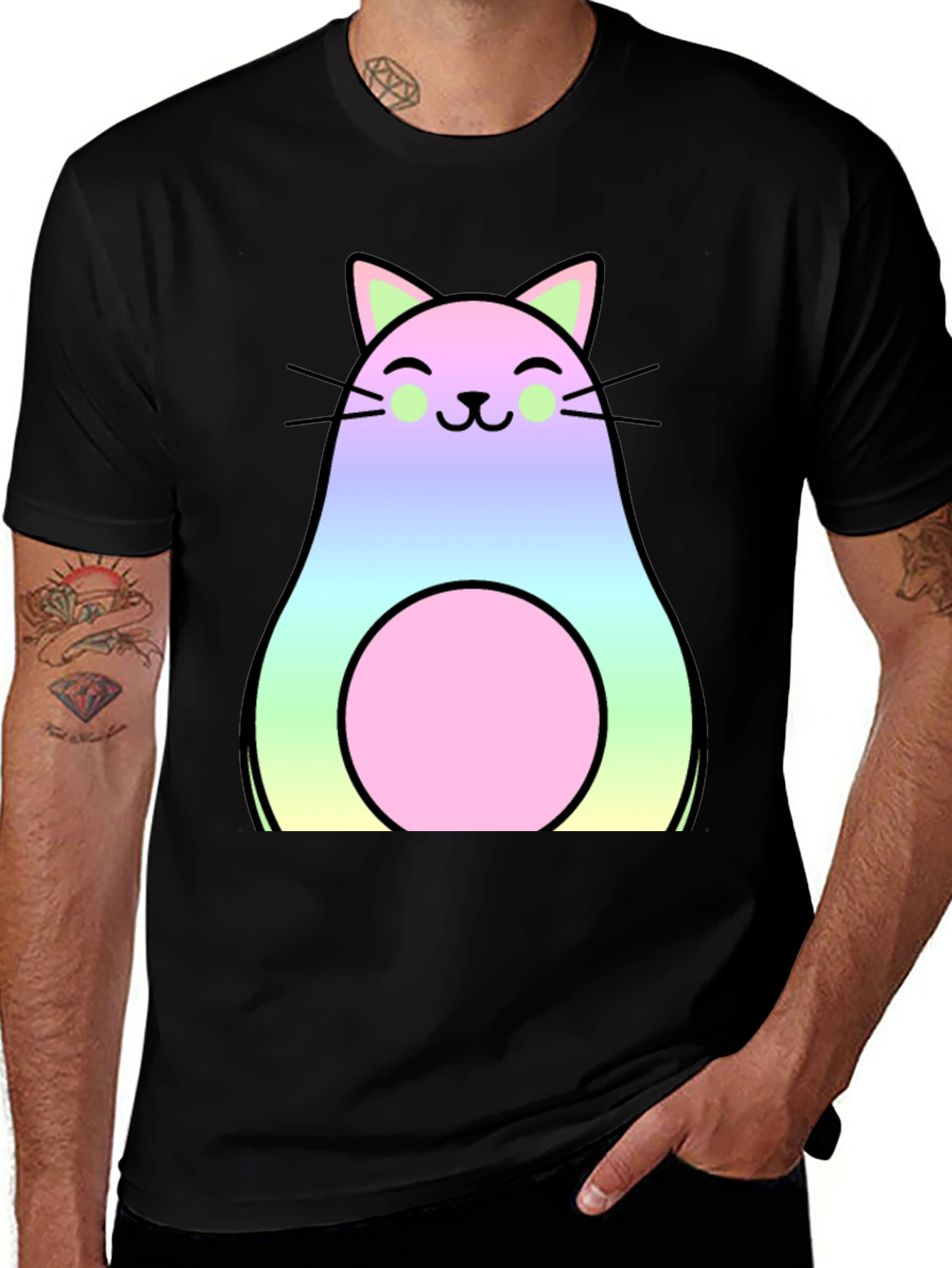 Avocado Cat T-Shirt - Kawaii Cute