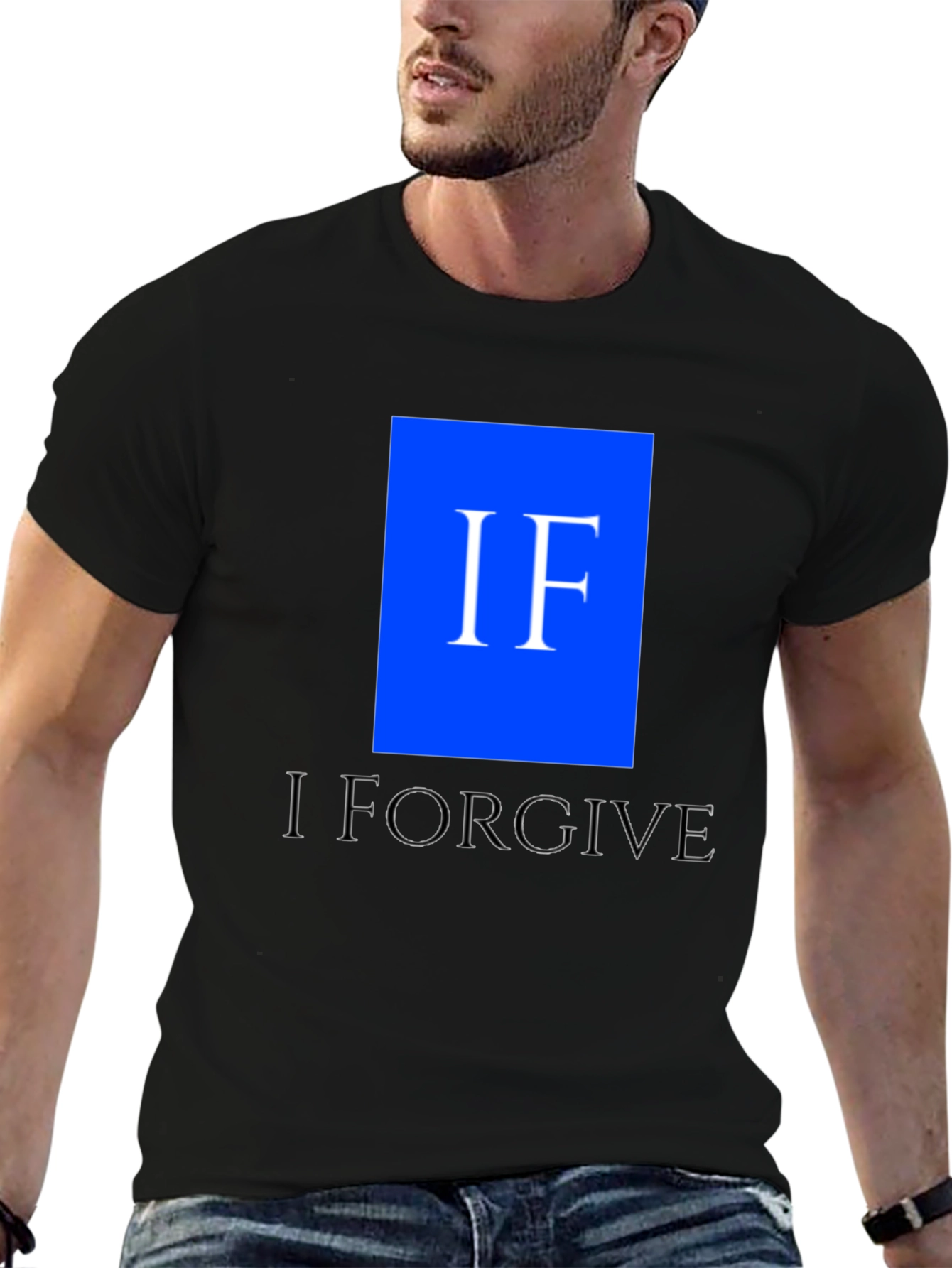 I Forgive Mens Black Graphic Tee