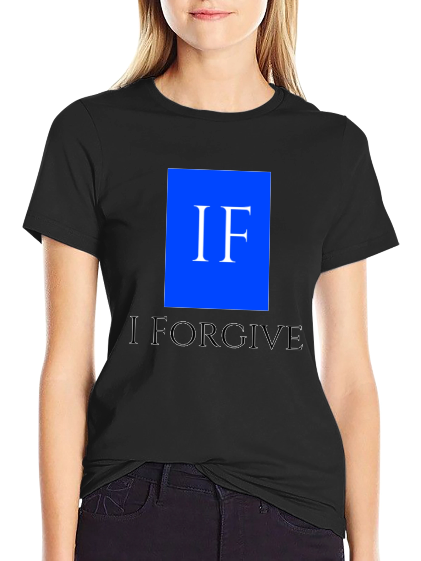 I Forgive Mens Black Graphic Tee