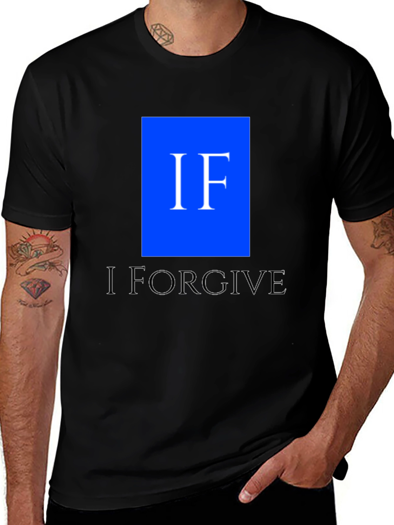 I Forgive Mens Black Graphic Tee