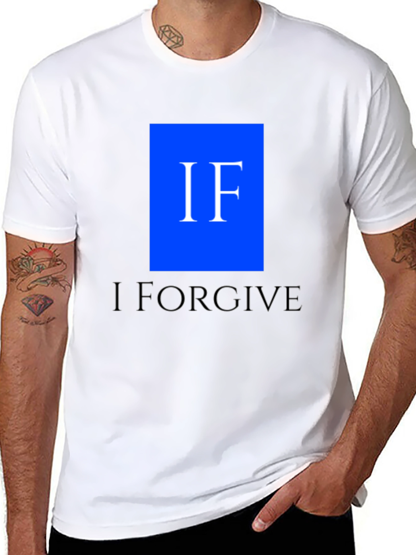 I Forgive Mens Black Graphic Tee