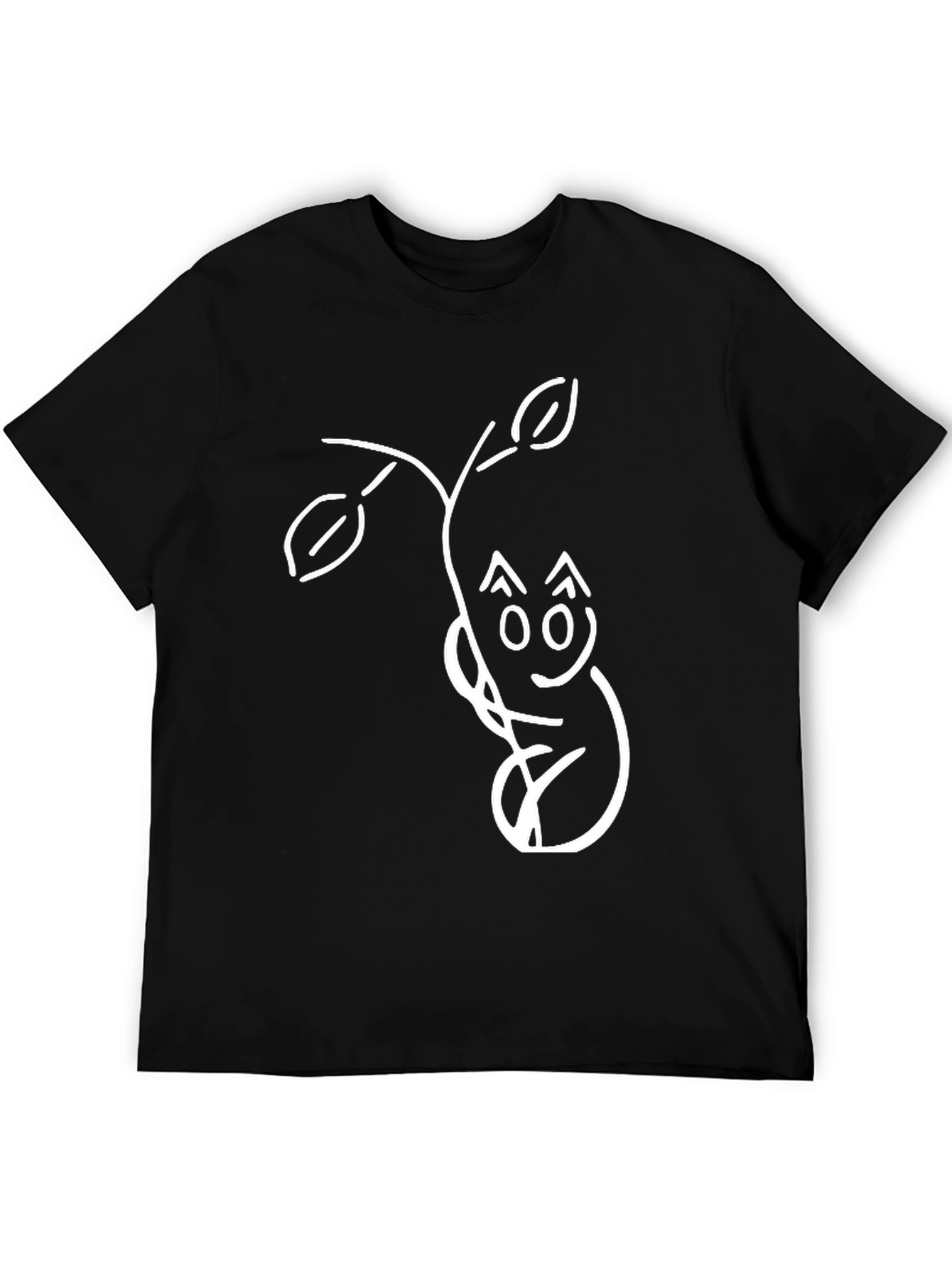 Quirky Cat & Branch Graphic T-Shirt - Black