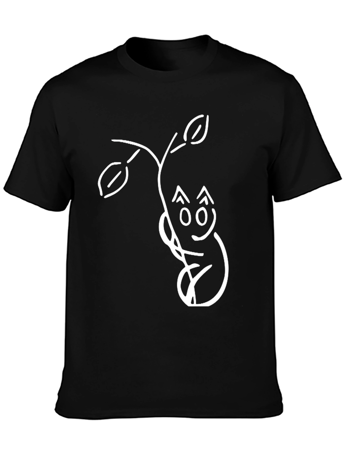 Quirky Cat & Branch Graphic T-Shirt - Black