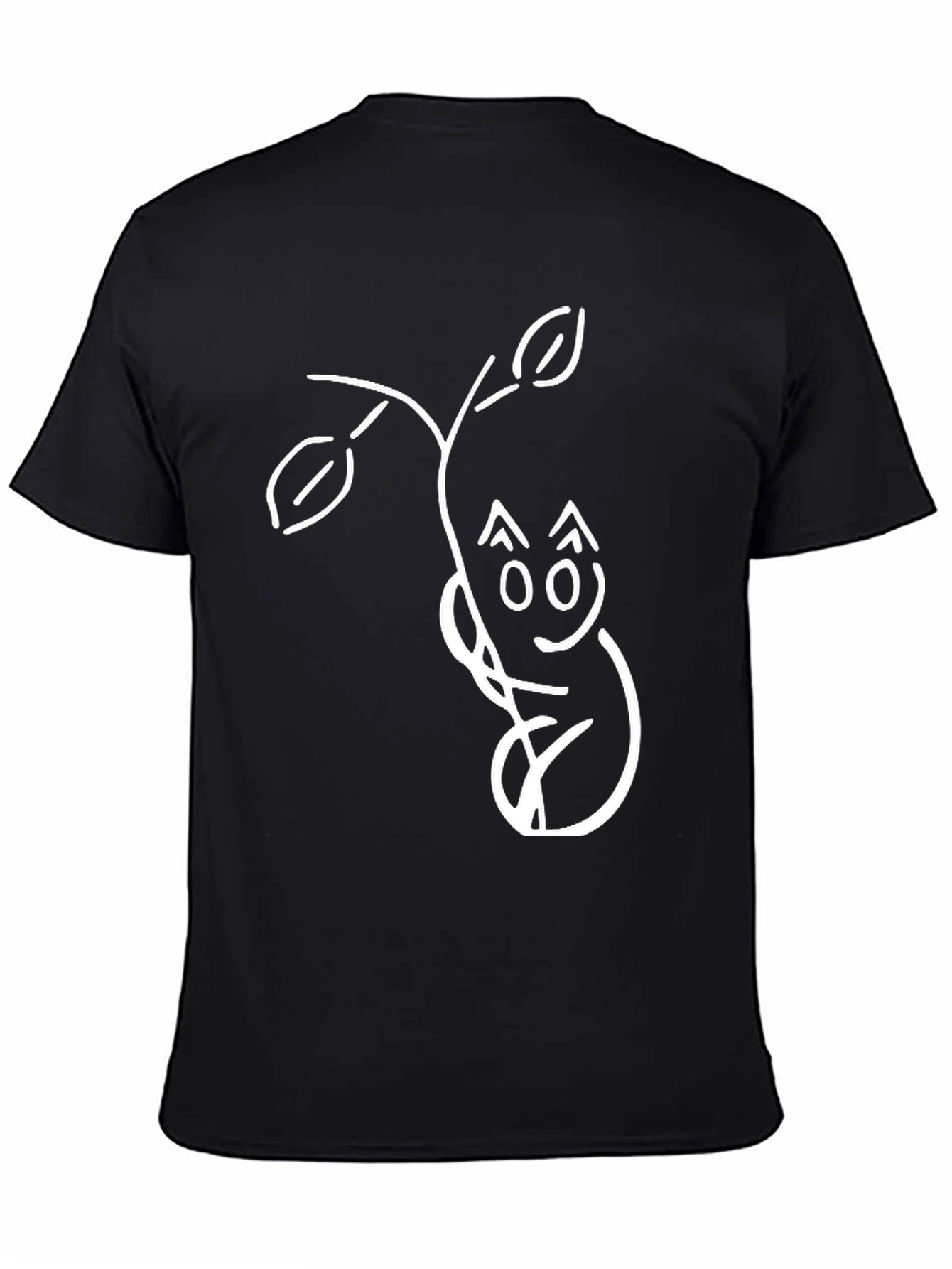 Quirky Cat & Branch Graphic T-Shirt - Black
