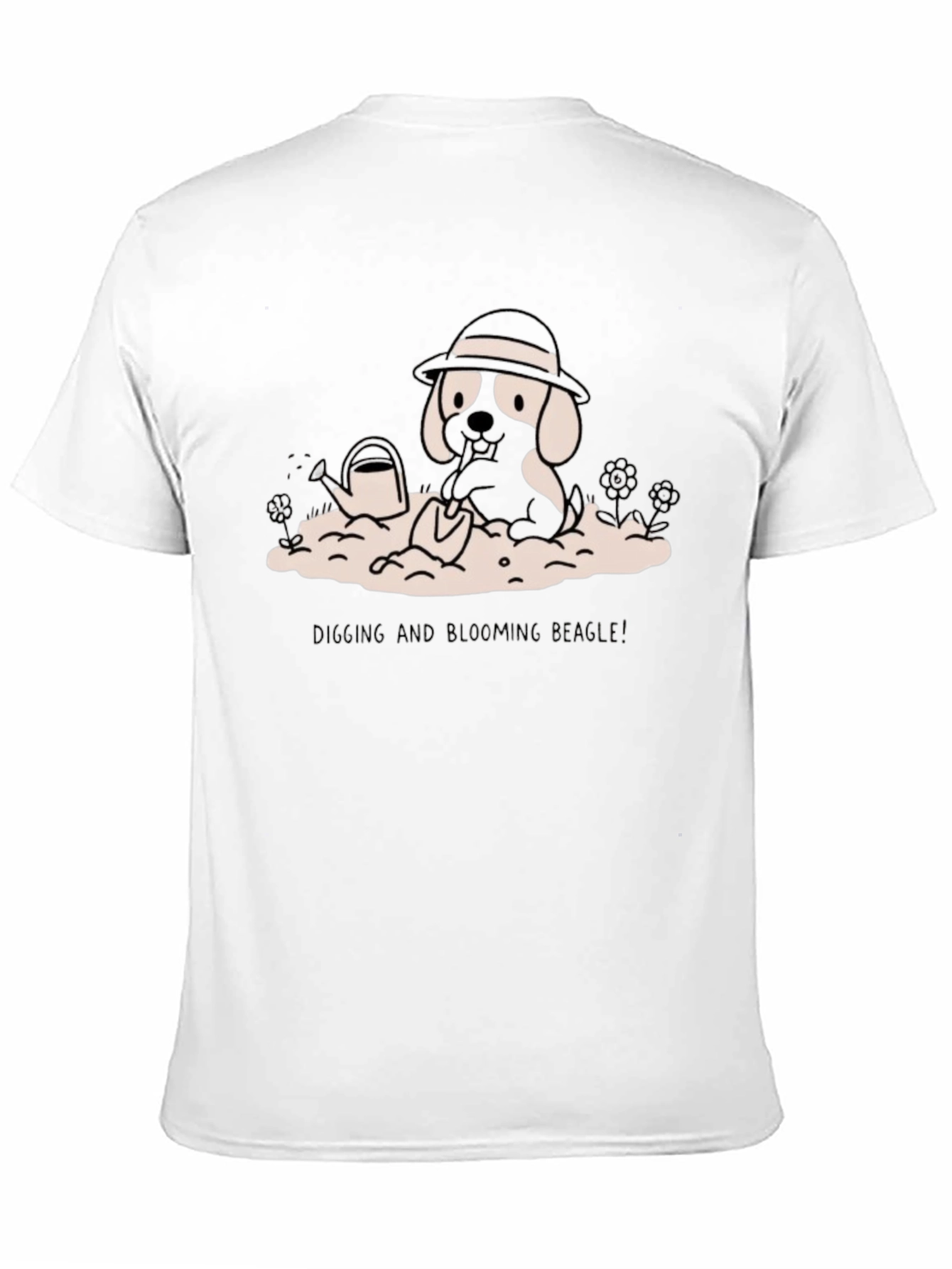 Digging Beagle Graphic Tee - Black Cotton T-Shirt