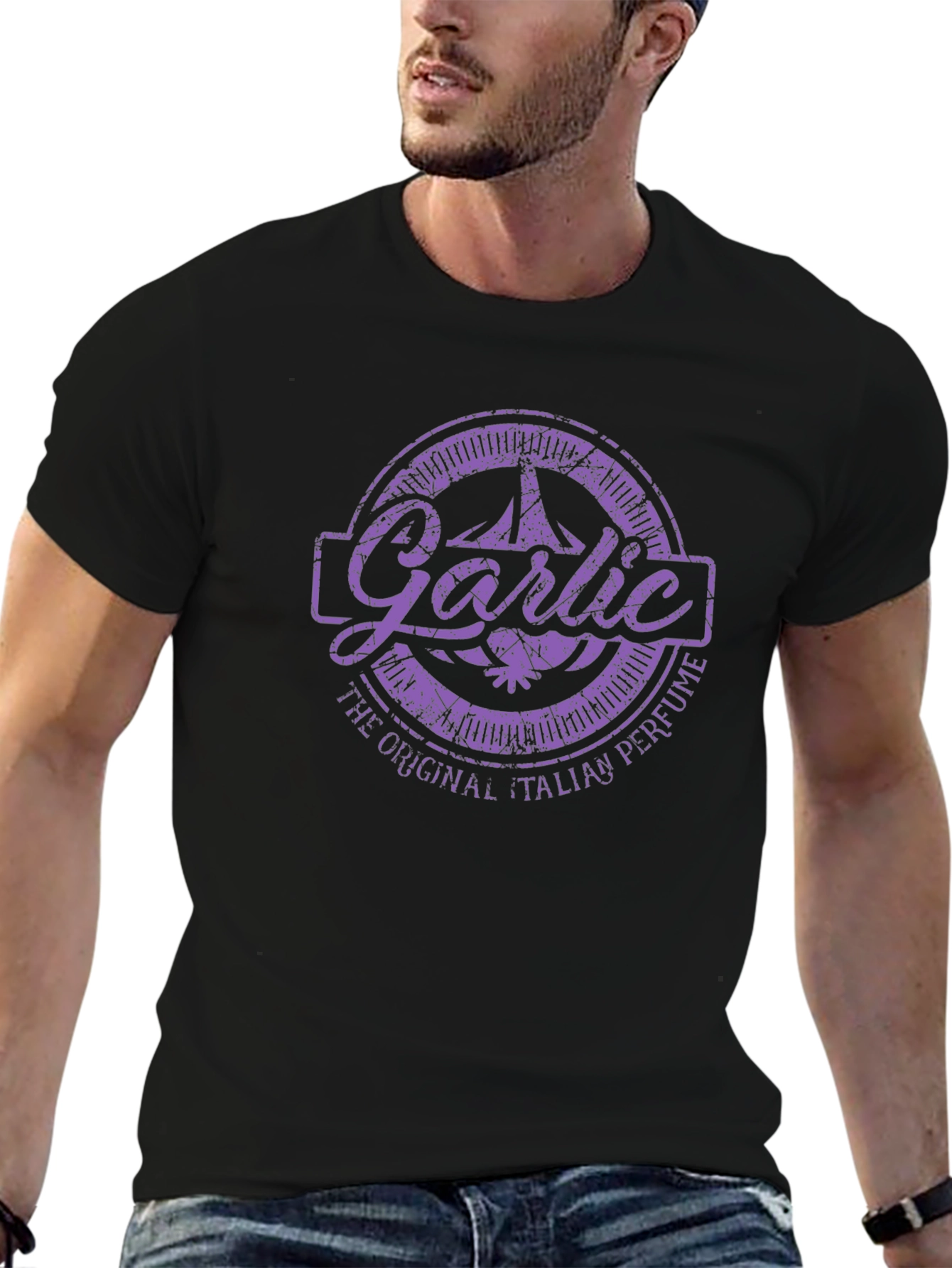 Garlic Perfume Graphic Tee - Novelty T-Shirt